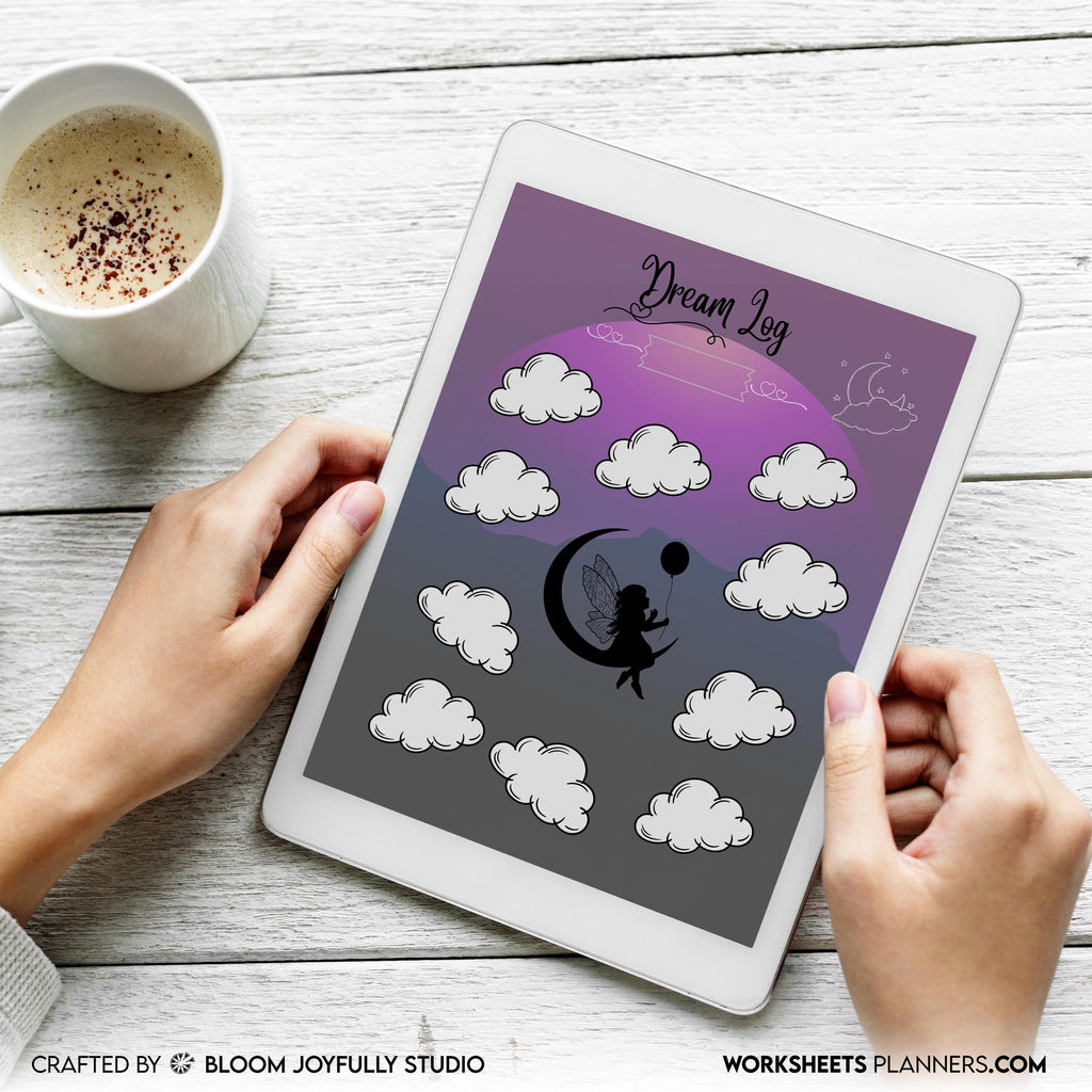 Digital Planner — Dream Log PRINTABLE, Monthly Dream Tracker, Dream Journal, Dream Diary, Dream Tracker, Lu... | Mindfulness printable