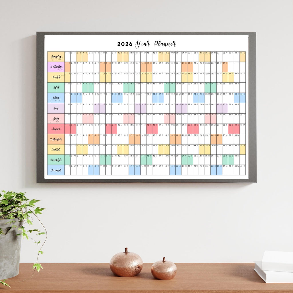 2026 Planner — 2026 PRINTABLE Wall Calendar, Dated Calendar, PDF, Different Sizes Available, Plan Your Day ... | Bloom Joyfully printable