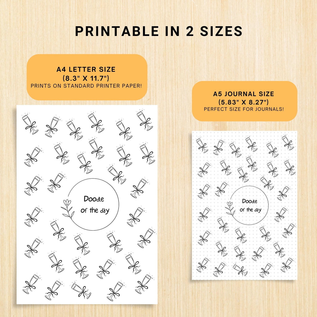 365 Days Drawing — DOODLE of the Day Bundle, Daily Doodle Journal, Creative Doodle of the Day, PRINTABLE Jo... | Mindfulness printable