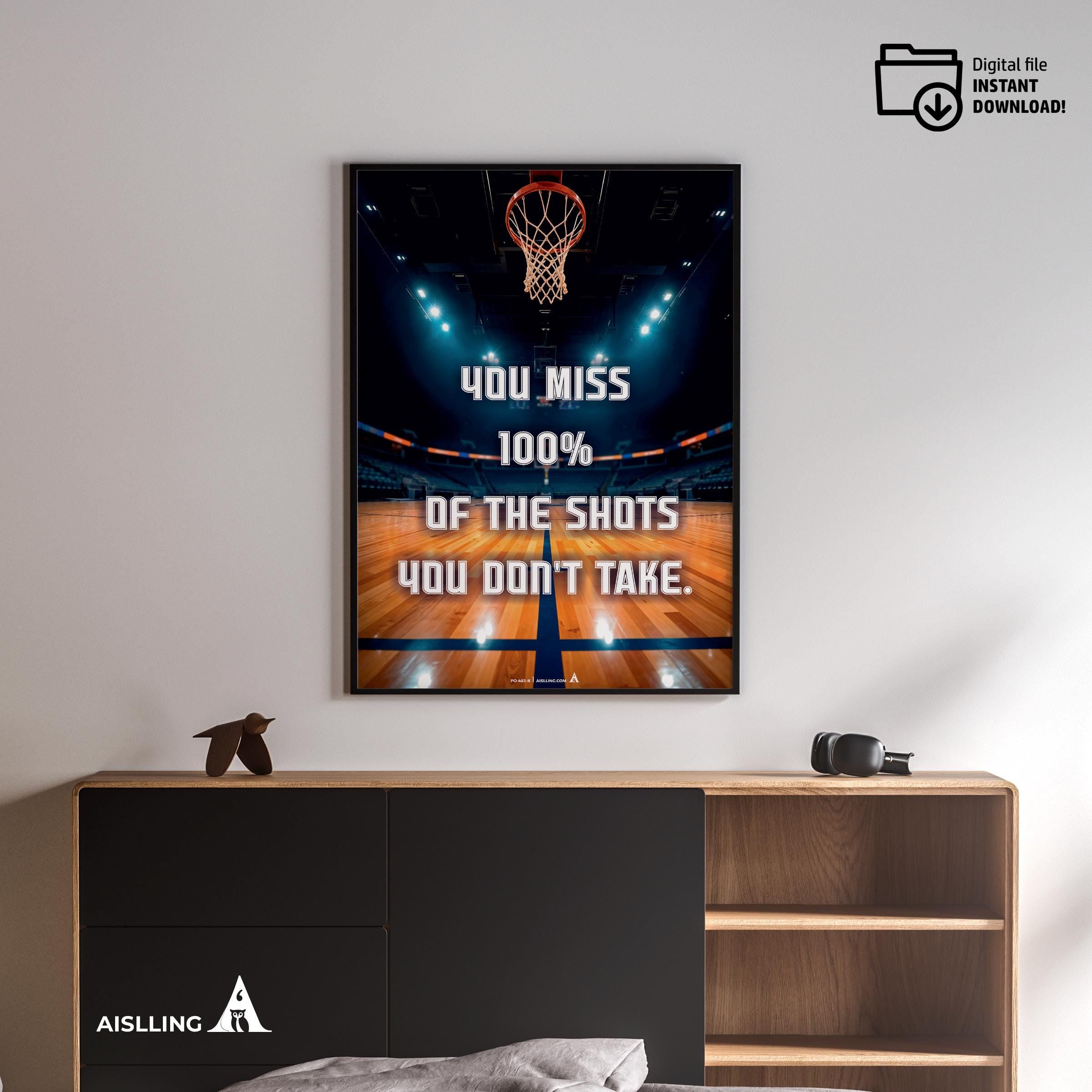 Basketball Art — Michael Jordan Inspirational Quote Poster: Basketball Legend Art (Digital Download) | Aislling printable