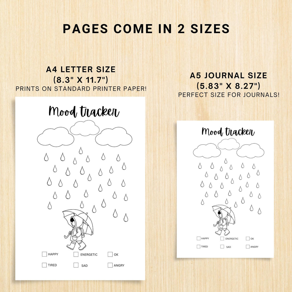 Bullet Journal — MONTHLY Mood Trackers Bundle, Printable Mood Tracker for journal, Monthly, Daily Mood Log,... | Mindfulness printable