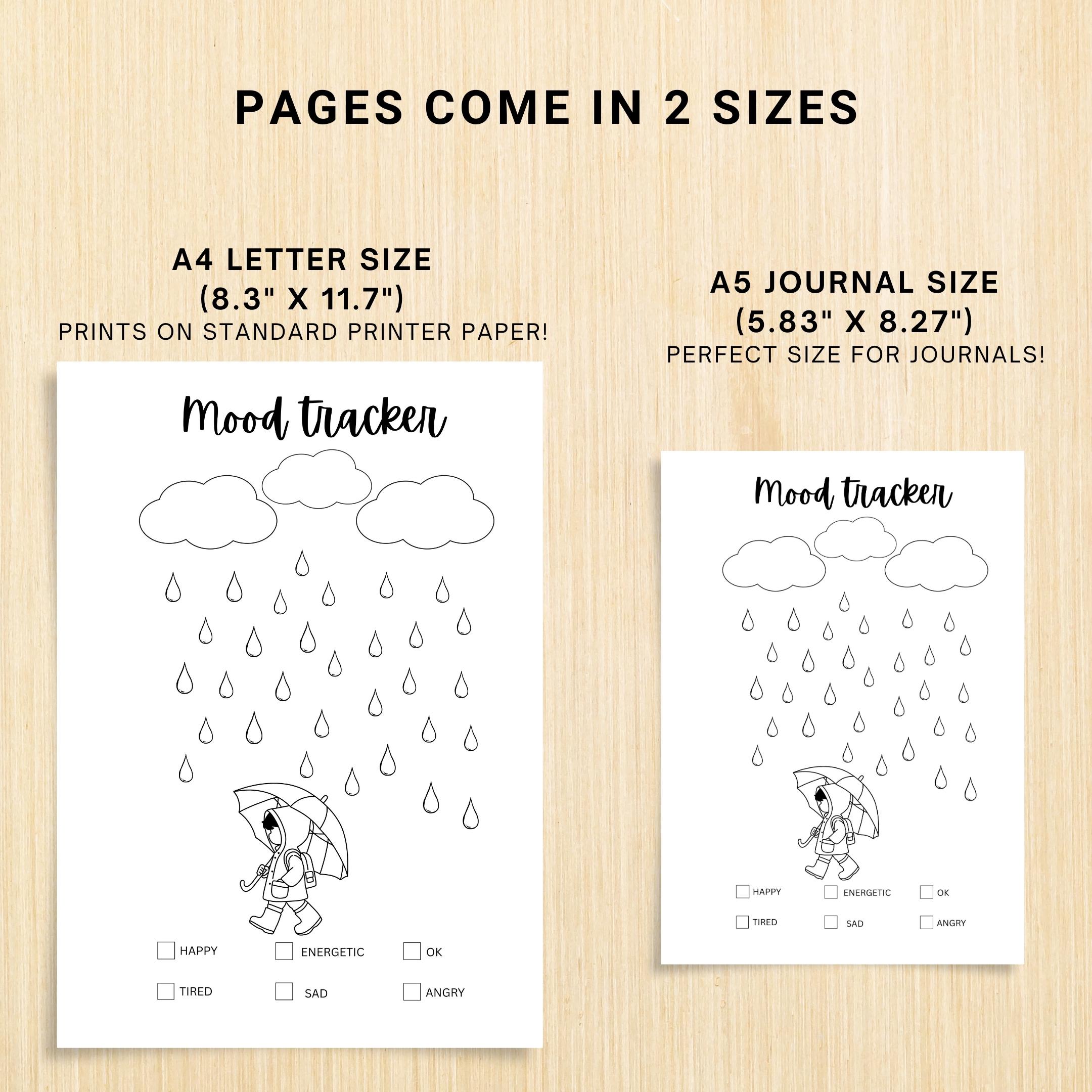 Bullet Journal — MONTHLY Mood Trackers Bundle, Printable Mood Tracker for journal, Monthly, Daily Mood Log,... | Mindfulness printable