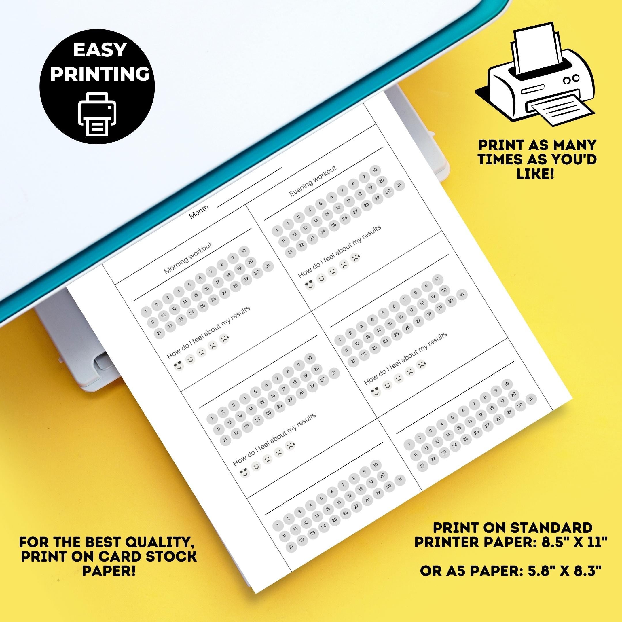 Affirmation — Printable JOURNAL Pages, MONTHLY TRACKERS Bundle, Digital Planner Pages A4 & A5 Size | Mindfulness printable
