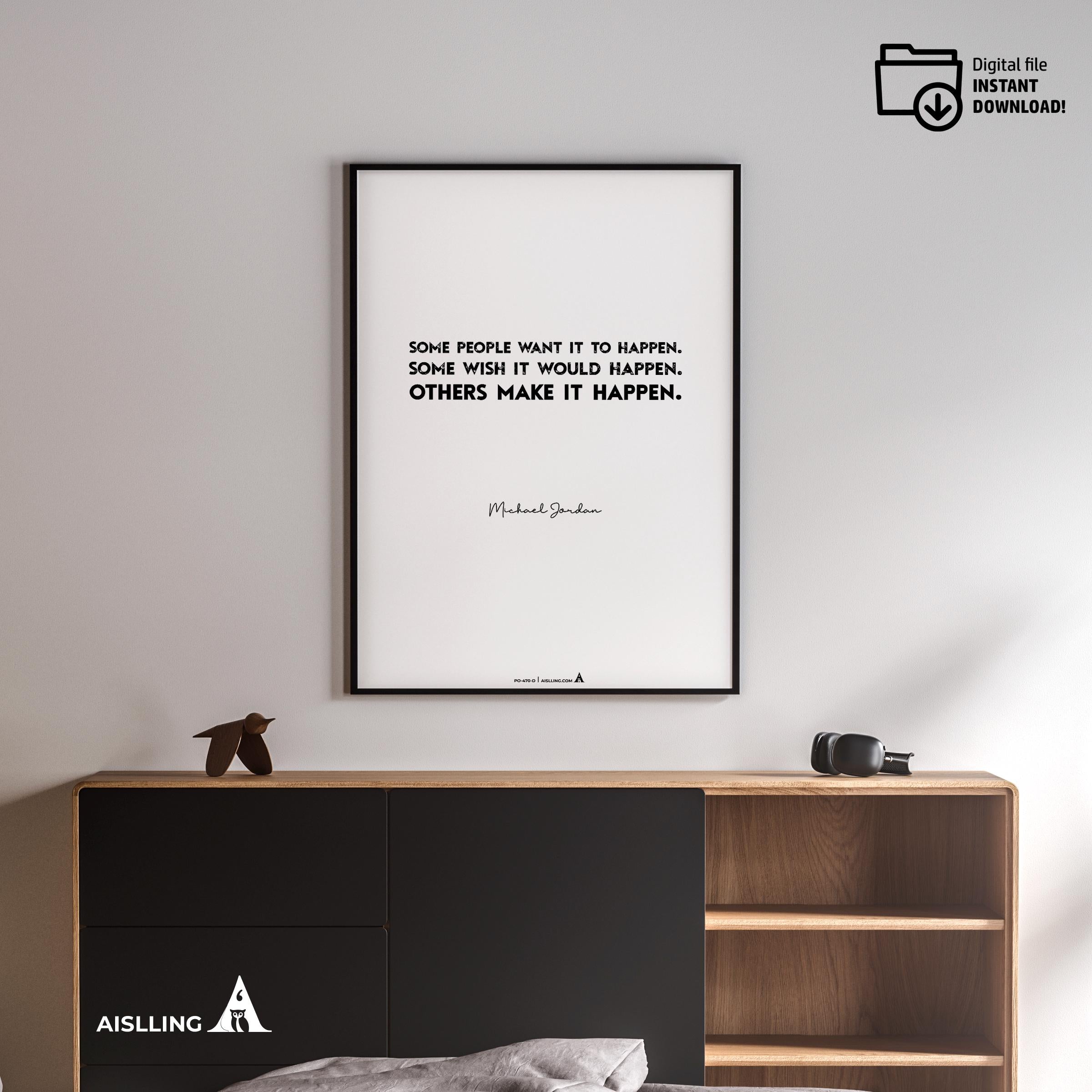 Air Jordan — Michael Jordan Motivational Quote Poster: NBA Sports Art (Digital Download) | Aislling printable