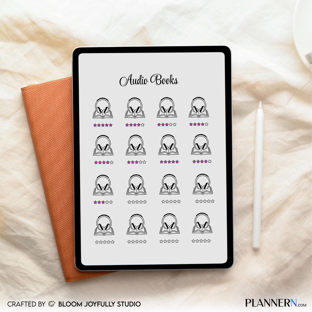 Aidiobook Log — Audiobook Tracker PRINTABLE, Audiobook Tracker, Audiobook Reading Log, Listening Journal, B... | Bloom Joyfully printable