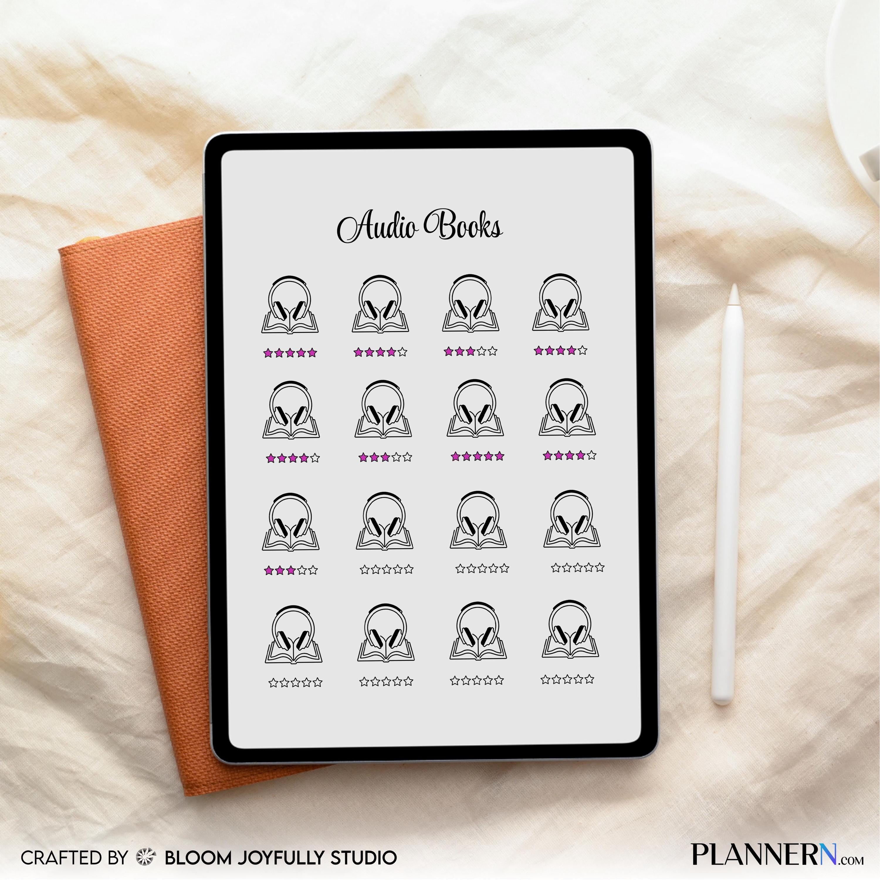Aidiobook Log — Audiobook Tracker PRINTABLE, Audiobook Tracker, Audiobook Reading Log, Listening Journal, B... | Bloom Joyfully printable
