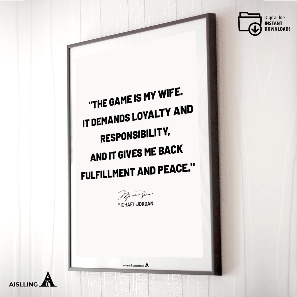 Basketball Art — Michael Jordan Quotes Digital Printable Wall Art Inspirational Quotes Jordan Mentality Pos... | Aislling printable