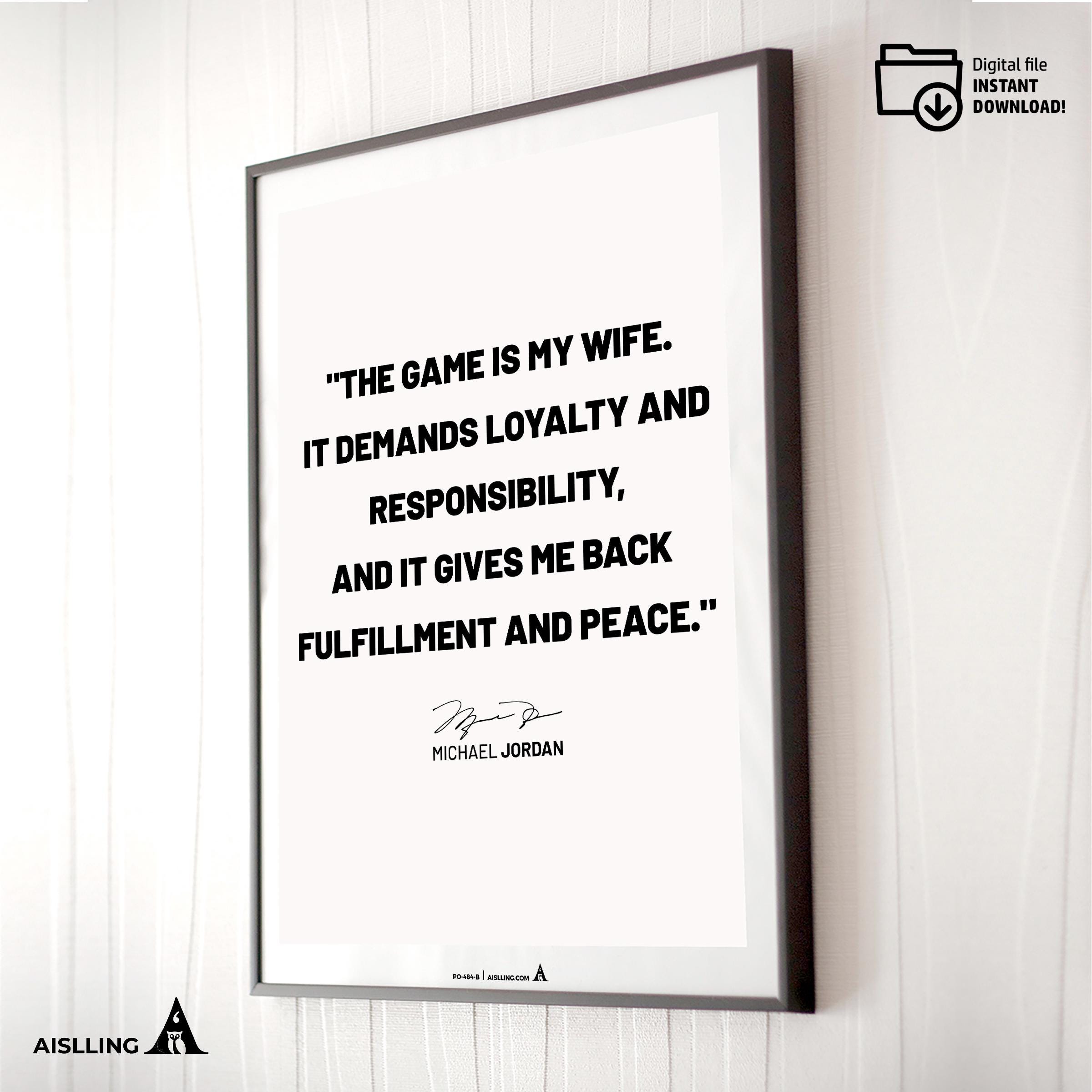 Basketball Art — Michael Jordan Quotes Digital Printable Wall Art Inspirational Quotes Jordan Mentality Pos... | Aislling printable