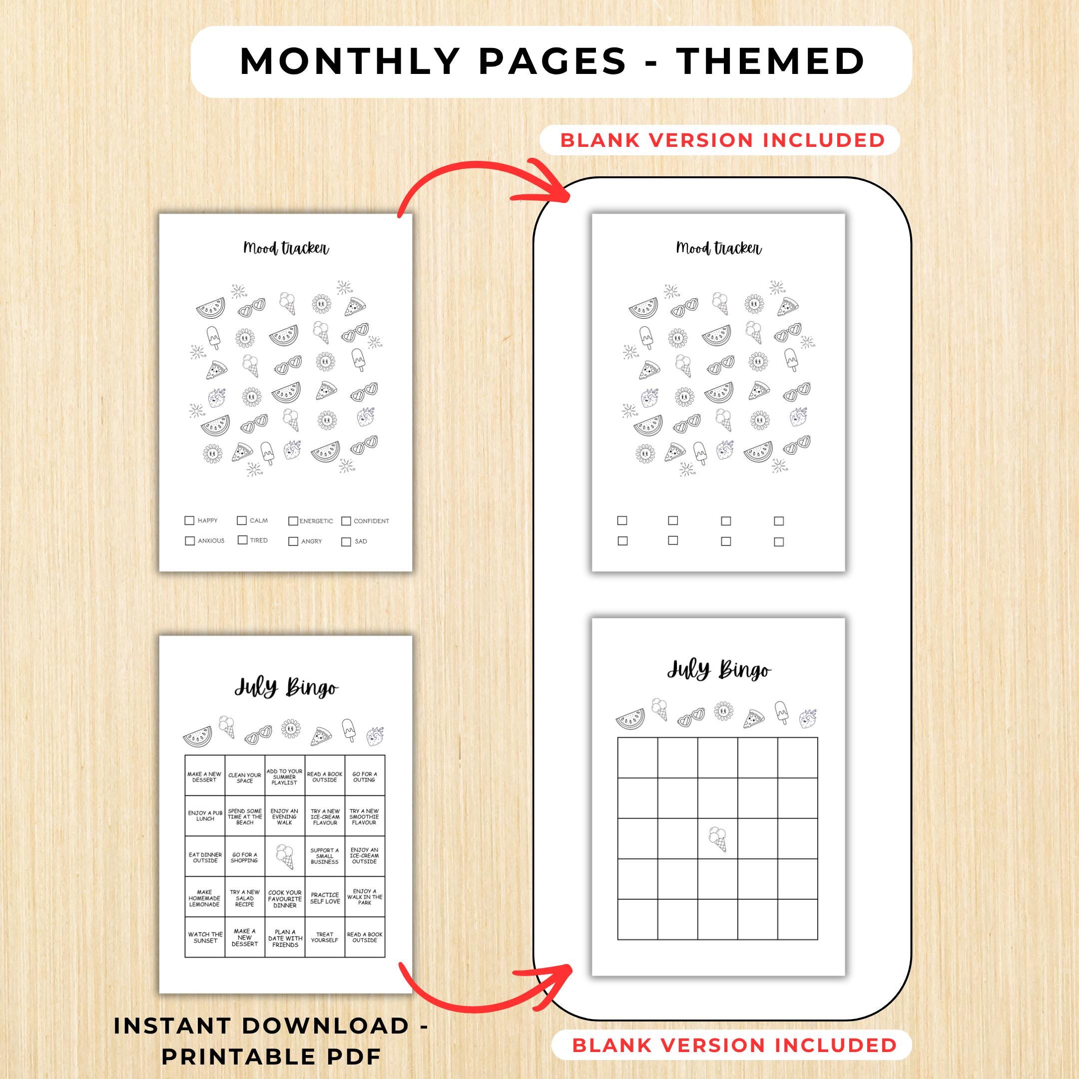 Budget Tracker — July Journal Bundle, Printable Journal pages, July Planner, July theme, July Journal, Habi... | Mindfulness printable