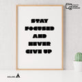 Black White Print — Stay Focused Printable Wall Art, Motivational Quote Poster, Pastel Affirmation Print, A... | Aislling printable