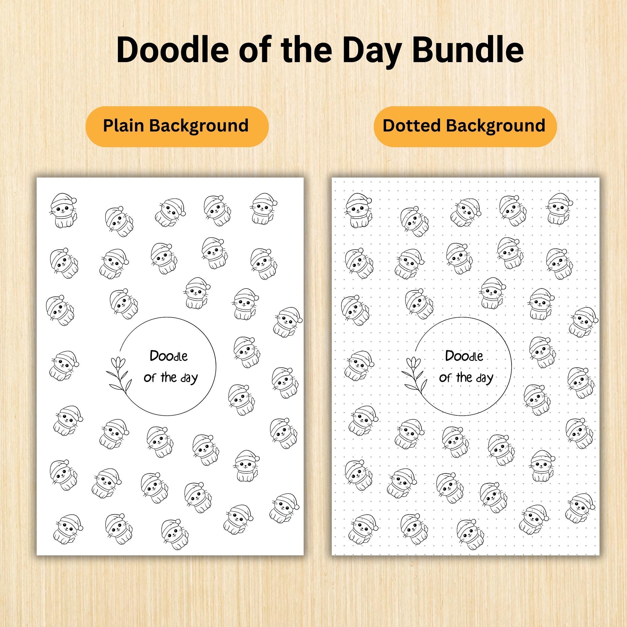 365 Days Drawing — DOODLE of the Day Bundle, Daily Doodle Journal, Creative Doodle of the Day, PRINTABLE Jo... | Mindfulness printable