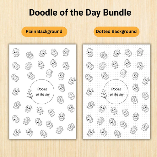 365 Days Drawing — DOODLE of the Day Bundle, Daily Doodle Journal, Creative Doodle of the Day, PRINTABLE Jo... | Mindfulness printable