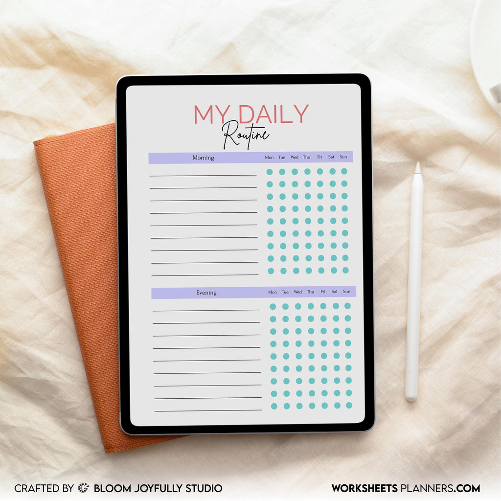 A5 Printable — My Daily Routine PRINTABLE, Daily Routine Planner, Daily Routine tracker, Morning and Night ... | Bloom Joyfully printable