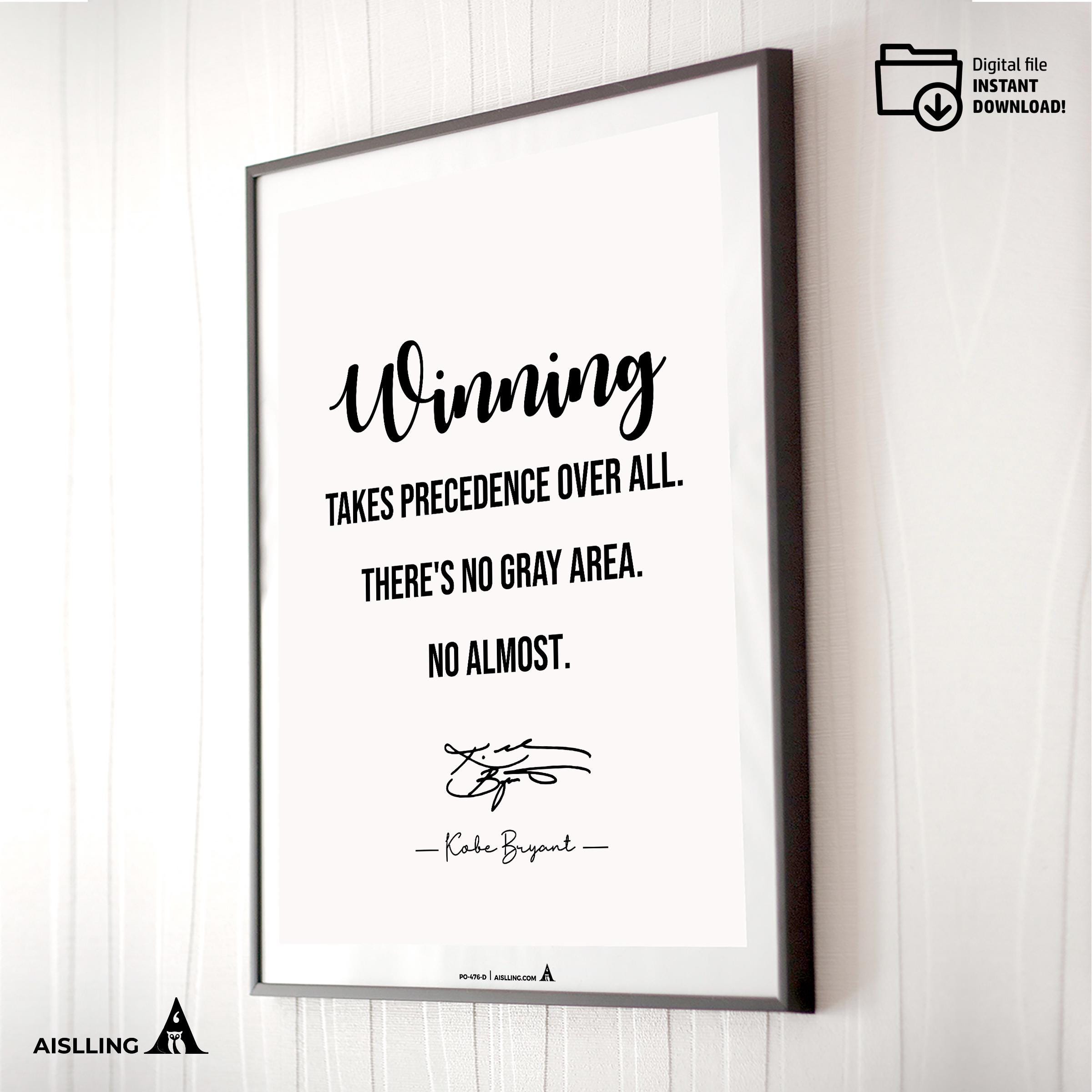 Digital Download — Kobe Bryant Poster, Minimalist Basketball Printable Quote Wall Art, NBA Black Mamba Moti... | Aislling printable
