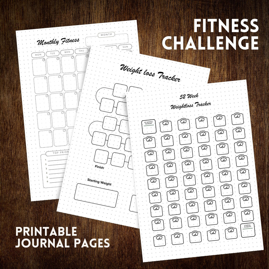 Activity Tracker — FITNESS tracker Bundle, Digital Planner Pages, A4 & A5 SIZE, PRINTABLE journal Pages (Bu... | Nutri Track printable