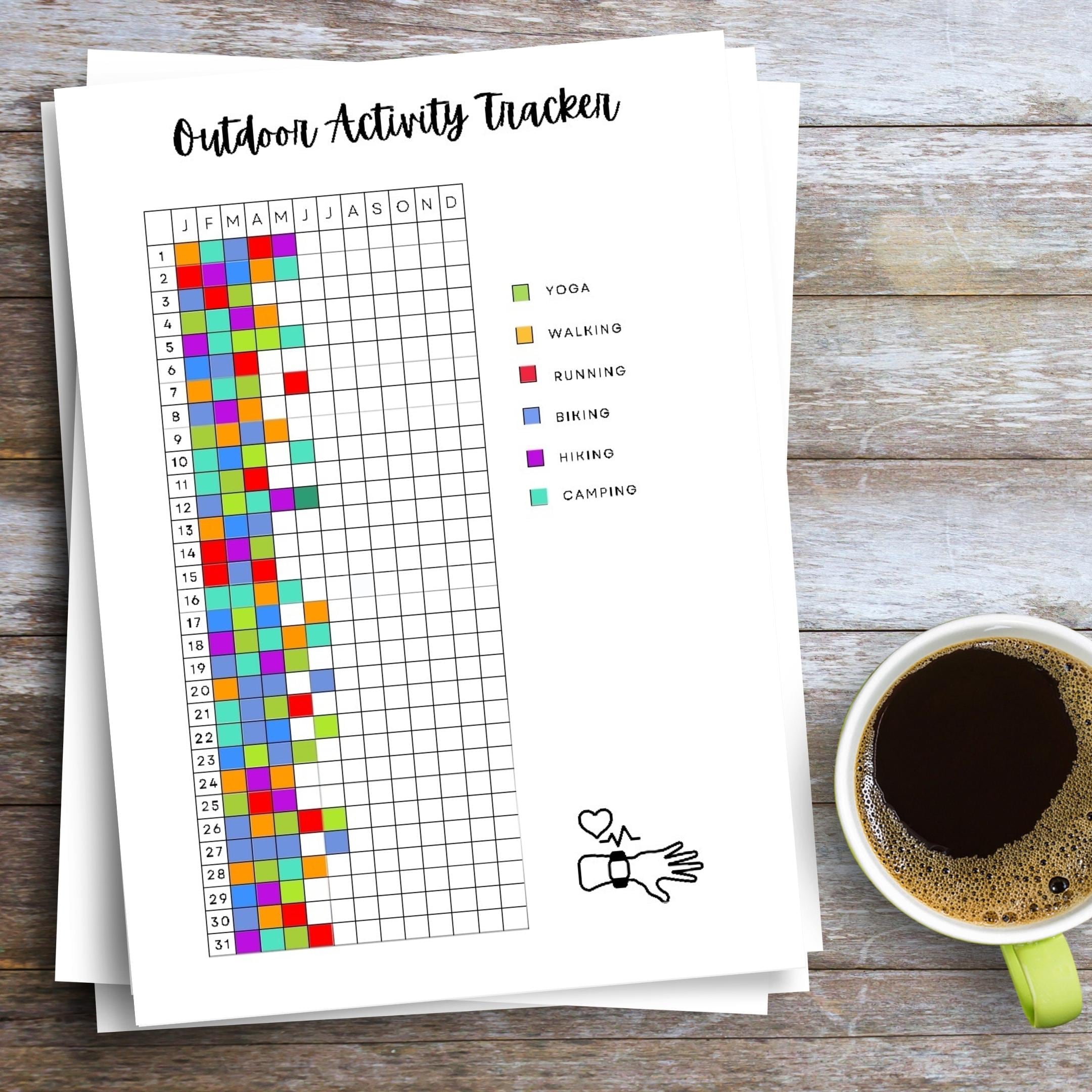 OUTDOOR ACTIVITY Tracker, Printable Journal Page, Adventure Log, Printable Adventure Tracker, Outdoor Activ... | Bloom Joyfully printable