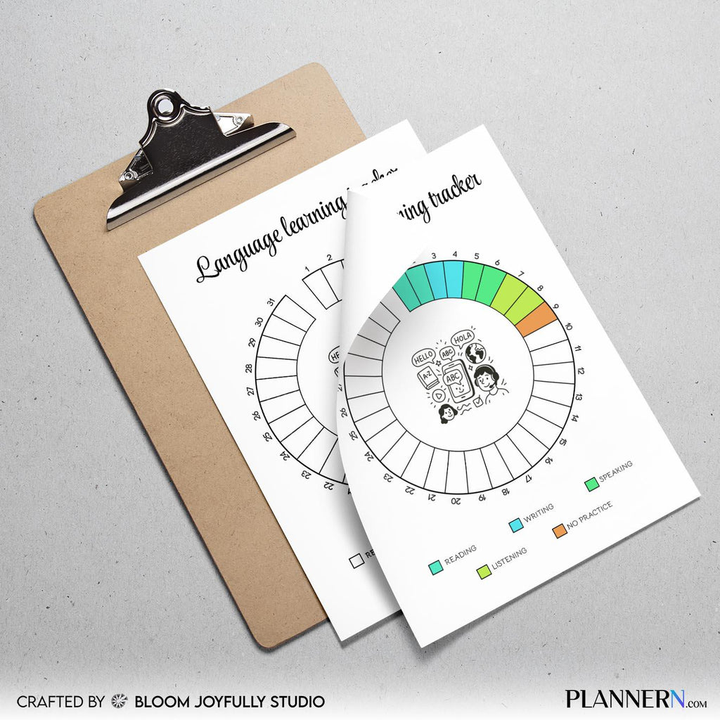 Fluency Tracker — Language Learning Tracker Printable, Study Tracker, Language Study Planner, Language Flue... | Bloom Joyfully printable
