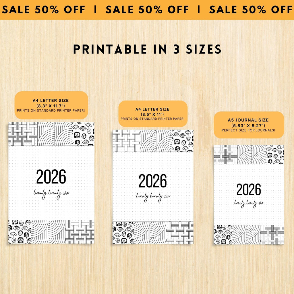 2026 Cover Pages — 2026 Bullet Journal Cover Page, PRINTABLE Title Page, Printable Cover Page, 2026 Planner... | Bloom Joyfully printable