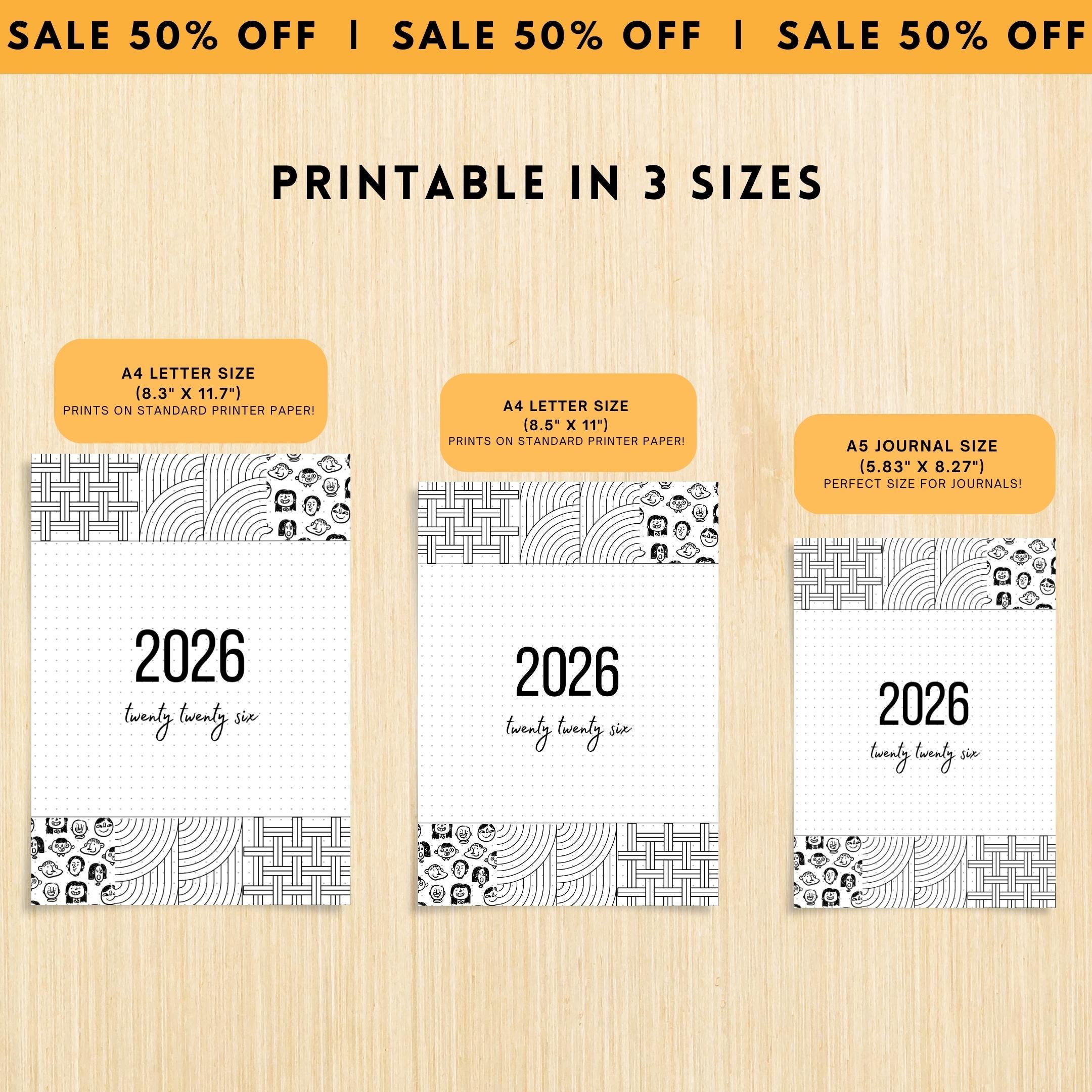 2026 Cover Pages — 2026 Bullet Journal Cover Page, PRINTABLE Title Page, Printable Cover Page, 2026 Planner... | Bloom Joyfully printable