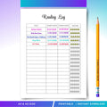 Book Journal — Reading Log PRINTABLE, Reading Log, Book Tracker, Habit Tracker, Reading Chart, Reading Trac... | Bloom Joyfully printable
