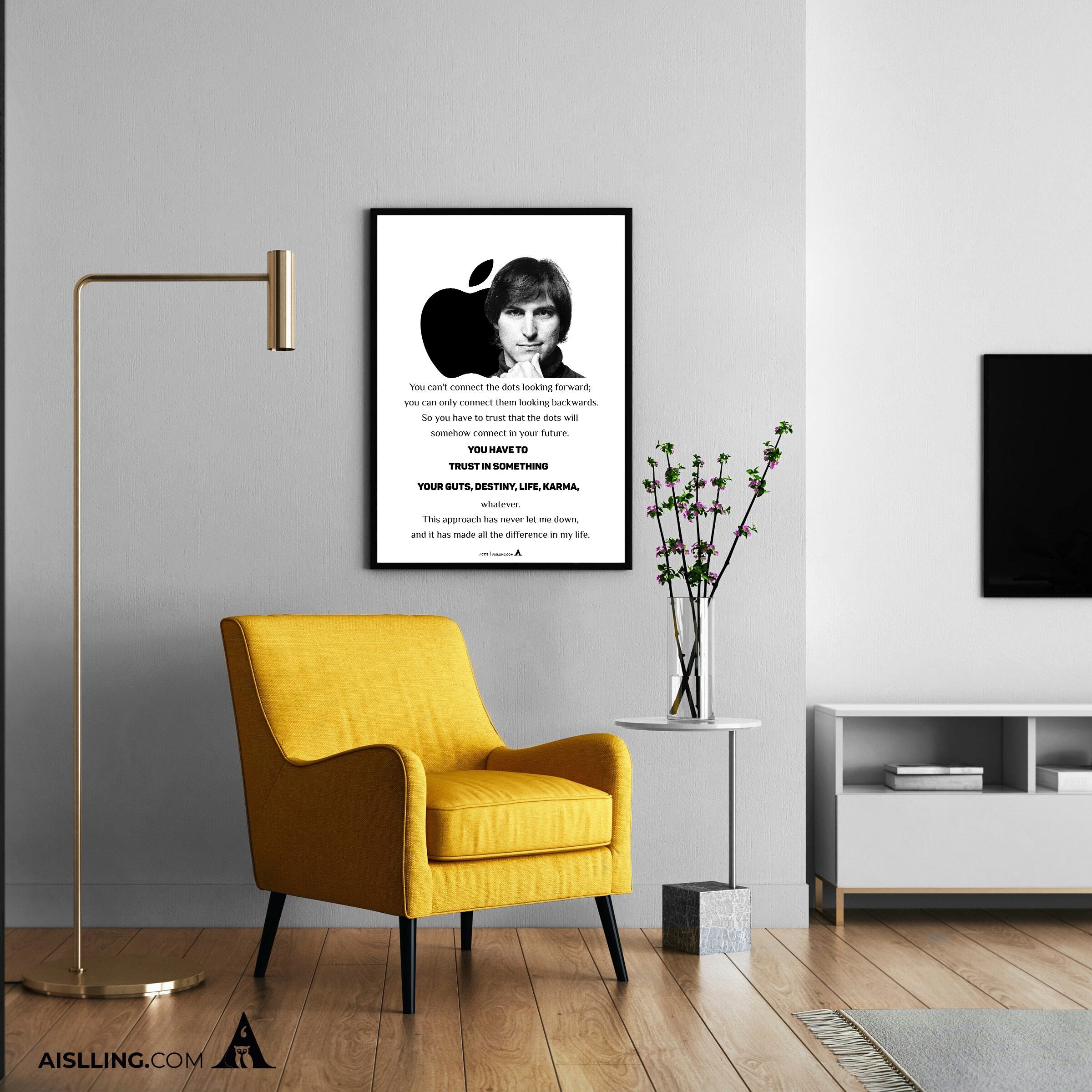 Aislling — You can't connect the dots looking forward, Steve Jobs Quote, Printables, Inspirational Quote Po... | Aislling printable