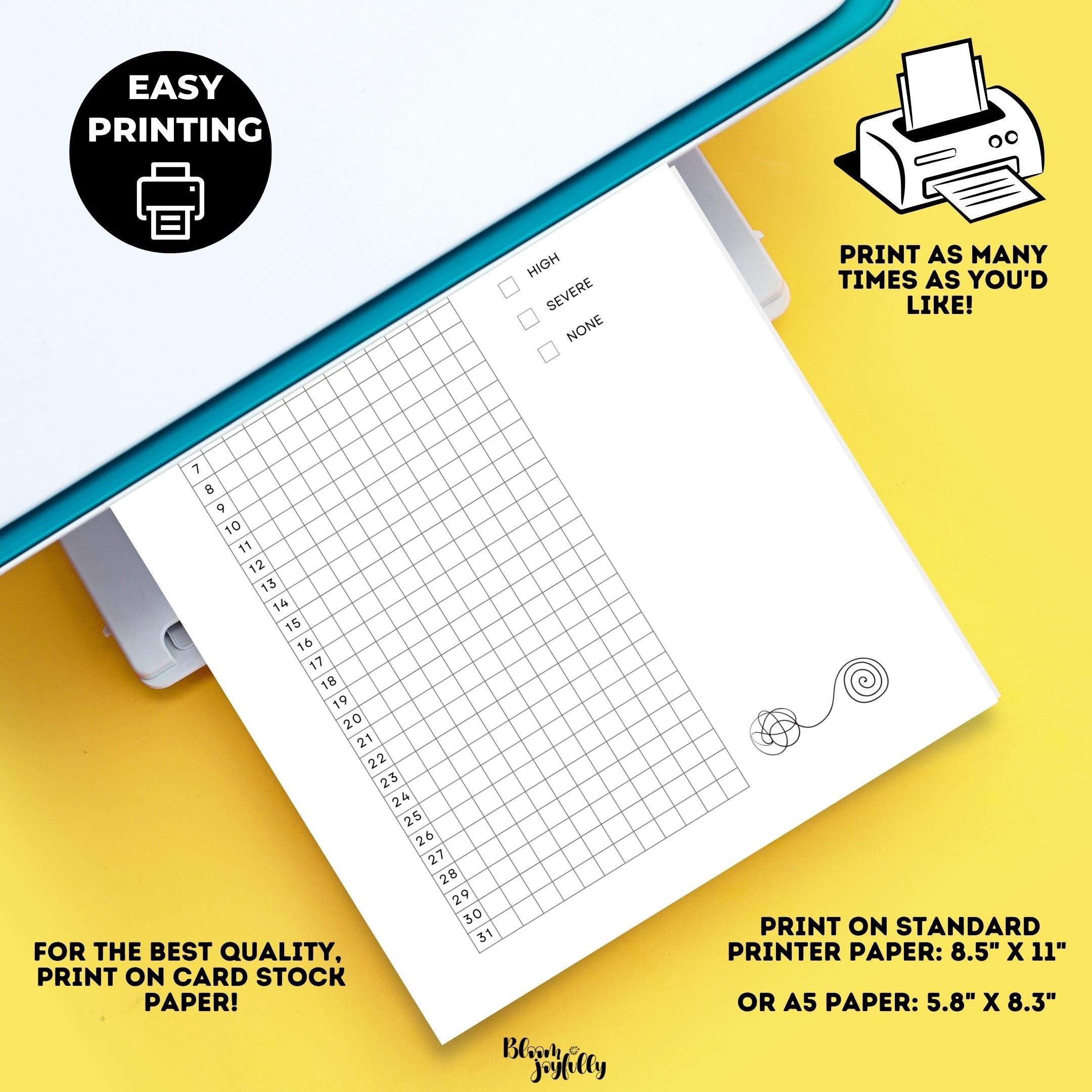 2025 — Yearly Trackers Bundle, PRINTABLE Planner Trackers, Journal Pages, Digital Planner, A4 & A5 Size | Mindfulness printable