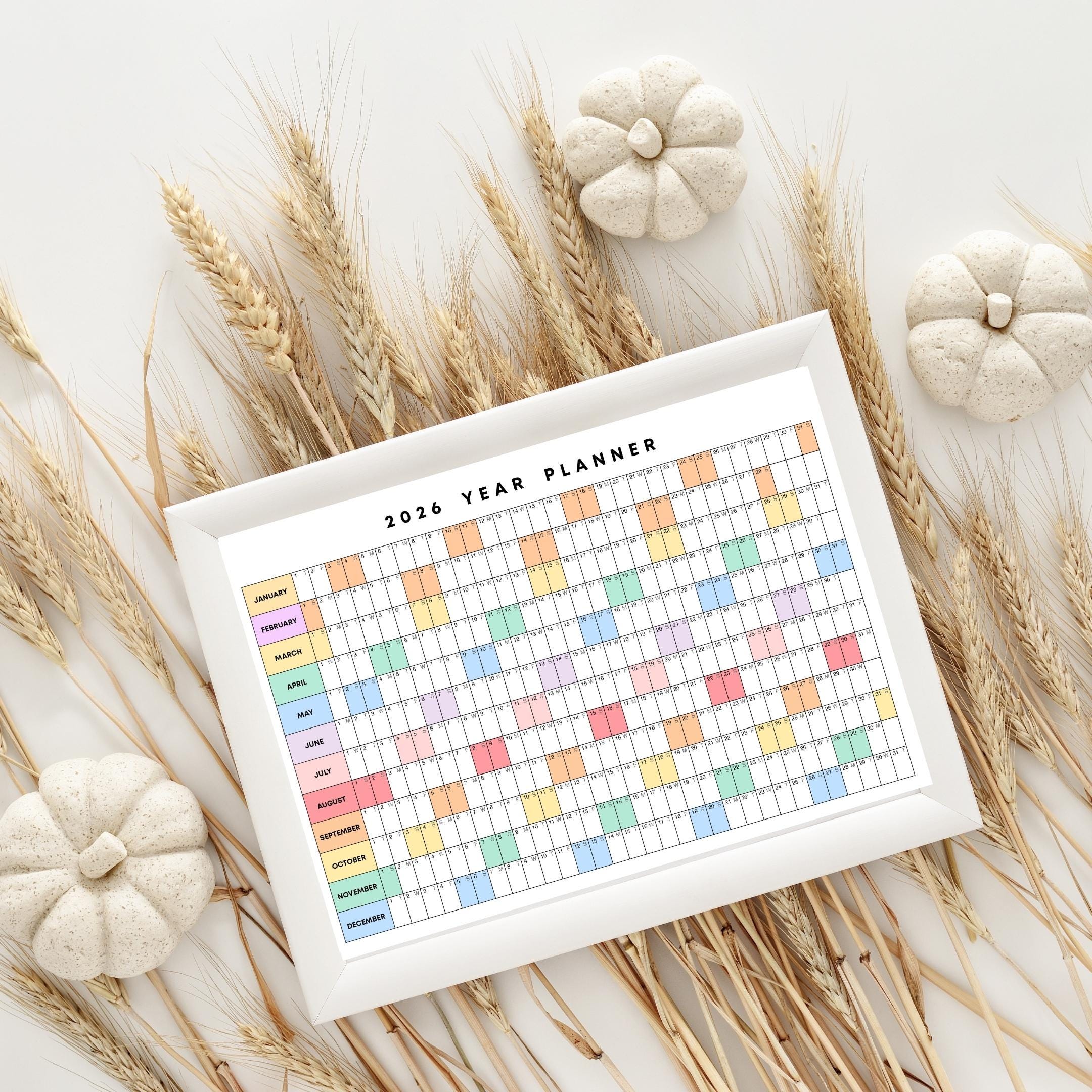 2026 Planner — 2026 PRINTABLE Wall Calendar, Dated Calendar, PDF, Different Sizes Available, Plan Your Day ... | Bloom Joyfully printable