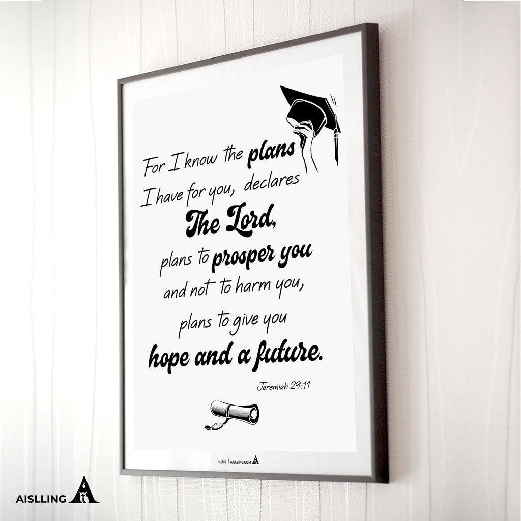 Aislling — Hope and a Future, Graduation Poster Printable Inspirational Quote Motivational Art Famous Quote... | Aislling printable