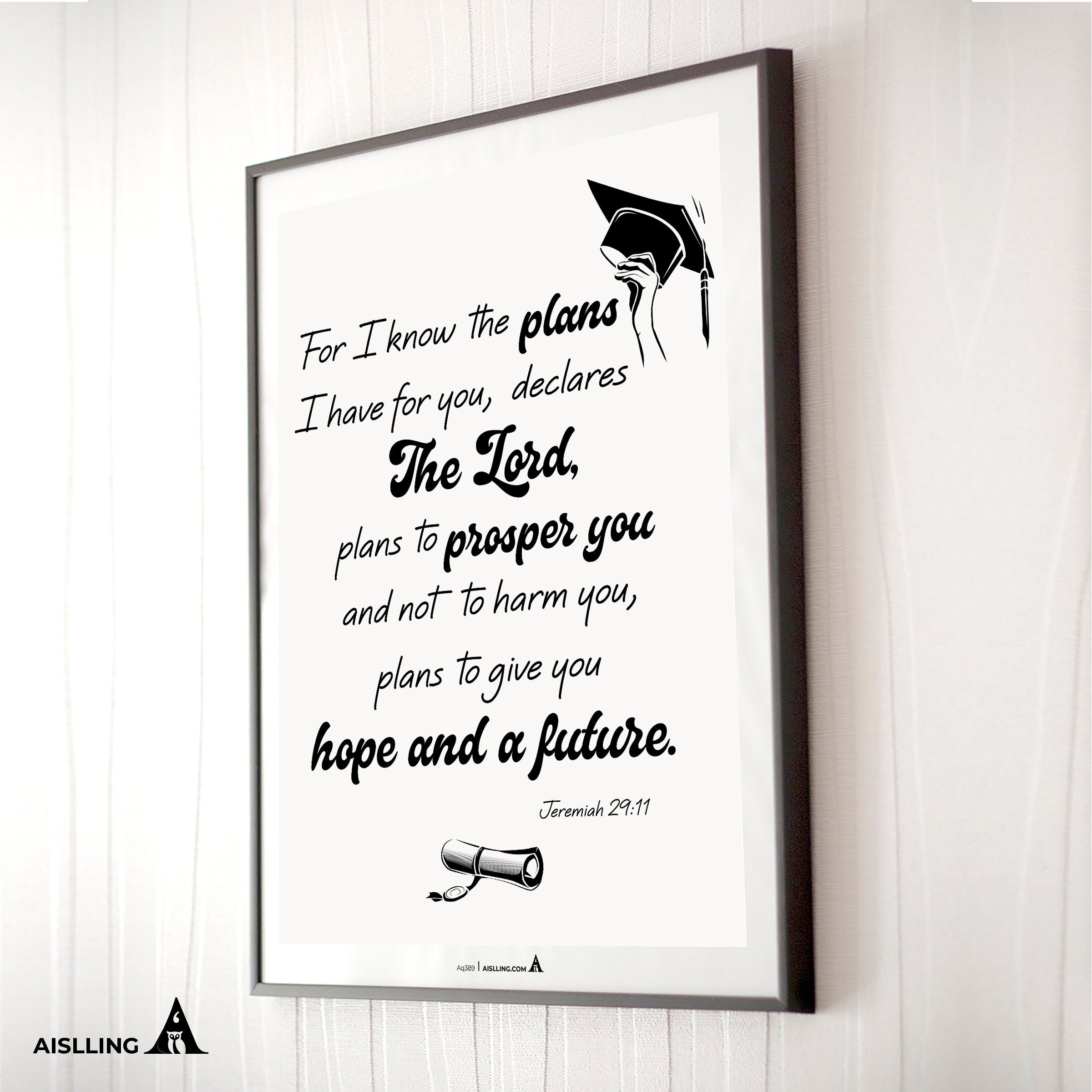 Aislling — Hope and a Future, Graduation Poster Printable Inspirational Quote Motivational Art Famous Quote... | Aislling printable
