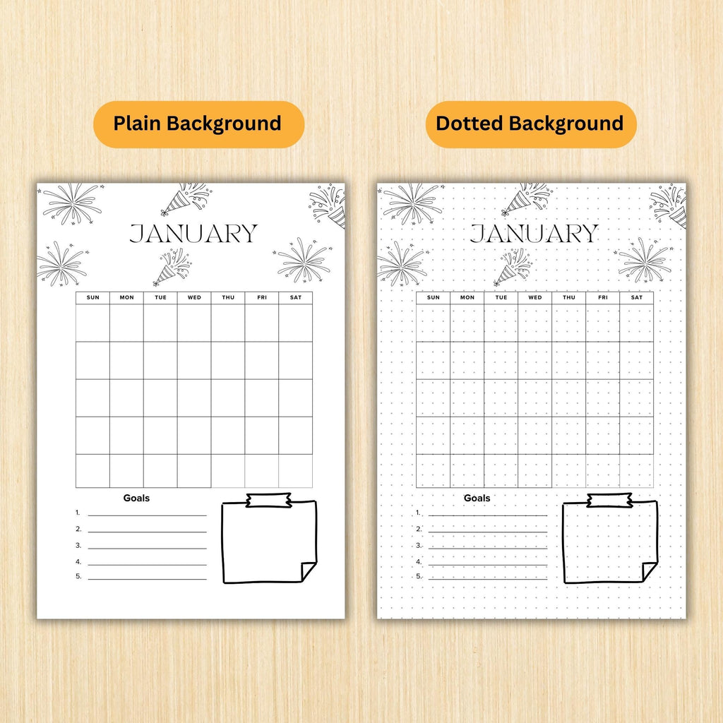 PRINTABLE 12 Month Calendar, Monthly Planner, Journal Calendar, PRINTABLE CALENDAR, Printable Digital Calen... | Bloom Joyfully printable