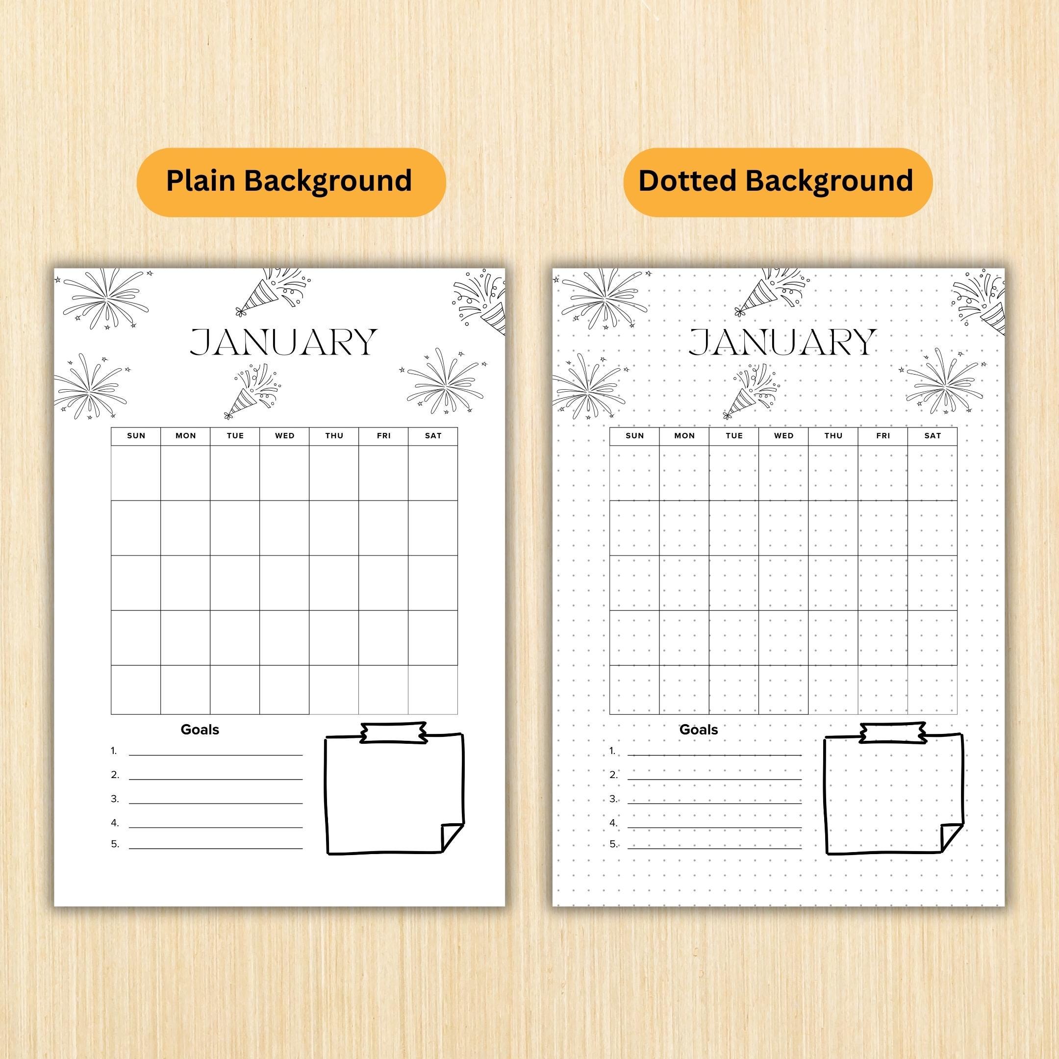 PRINTABLE 12 Month Calendar, Monthly Planner, Journal Calendar, PRINTABLE CALENDAR, Printable Digital Calen... | Bloom Joyfully printable