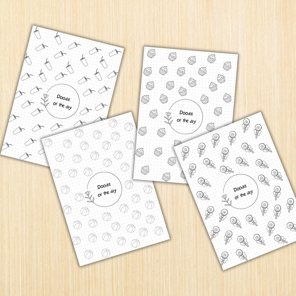 365 Days Drawing — DOODLE of the Day Bundle, Daily Doodle Journal, Creative Doodle of the Day, PRINTABLE Jo... | Mindfulness printable