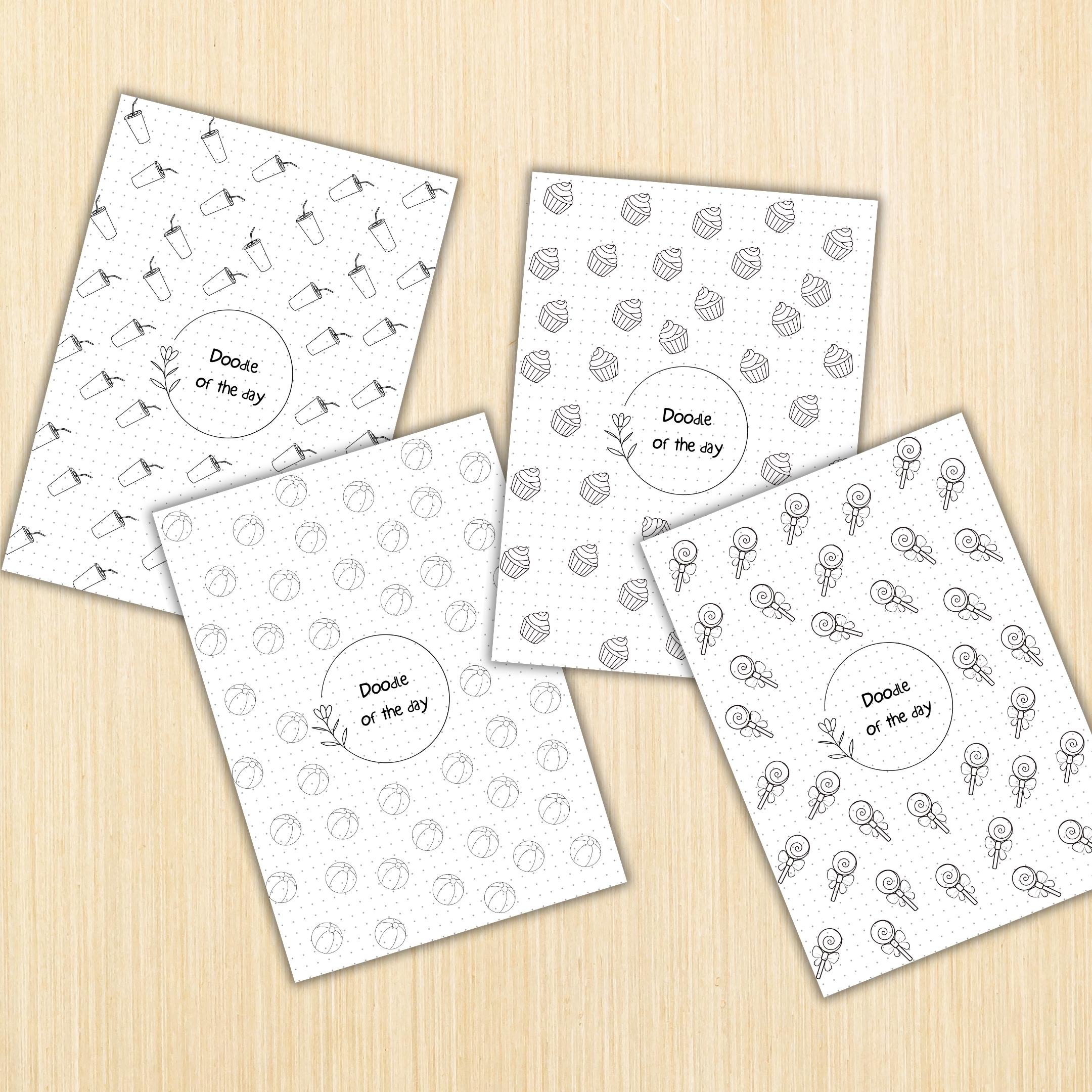 365 Days Drawing — DOODLE of the Day Bundle, Daily Doodle Journal, Creative Doodle of the Day, PRINTABLE Jo... | Mindfulness printable