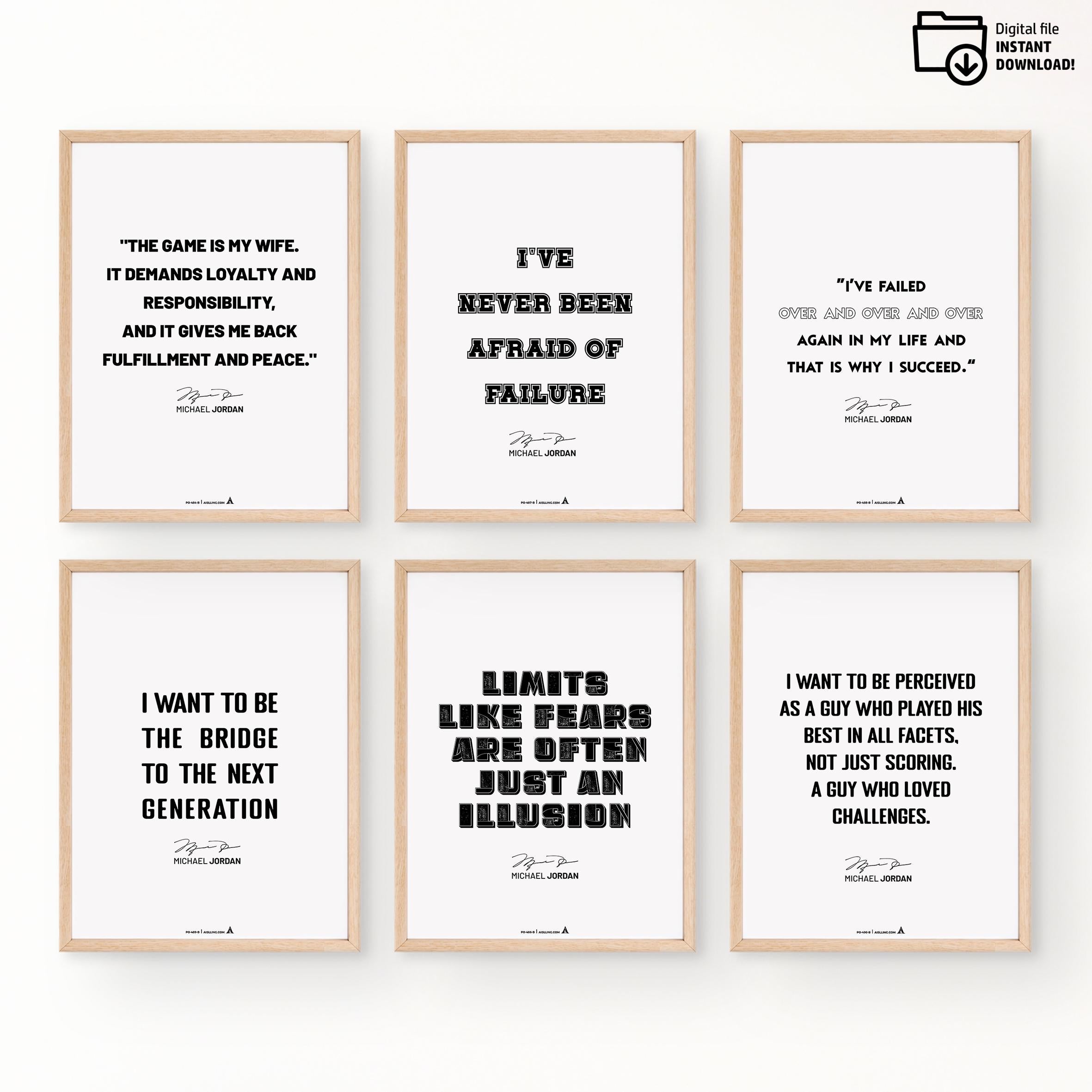 Athlete Quote — Michael Jordan Motivational Quote Print: Basketball Wall Art (Digital Download) | Aislling printable