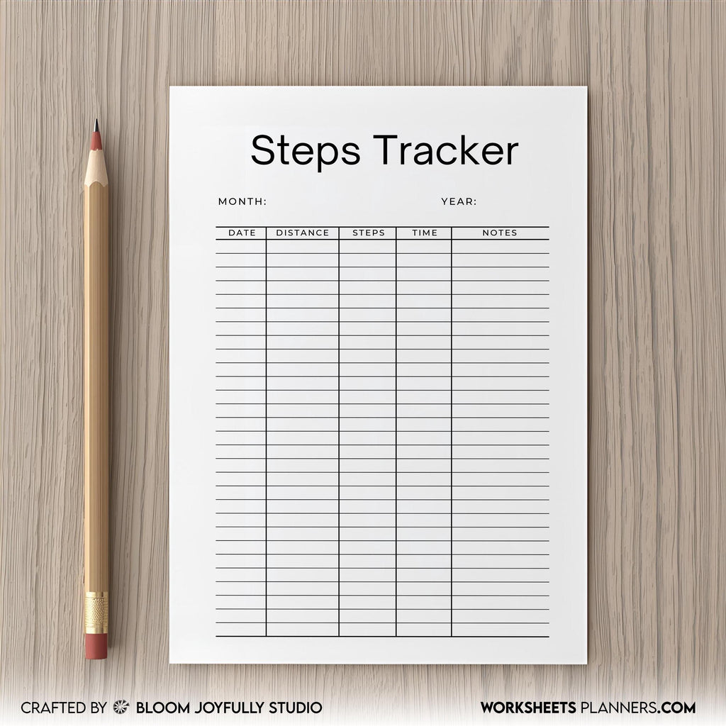10K Step Tracker — Step Tracker PRINTABLE, Daily Walking Log, Fitness Planner PDF, Health Log, A4, A5, Lett... | Nutri Track printable