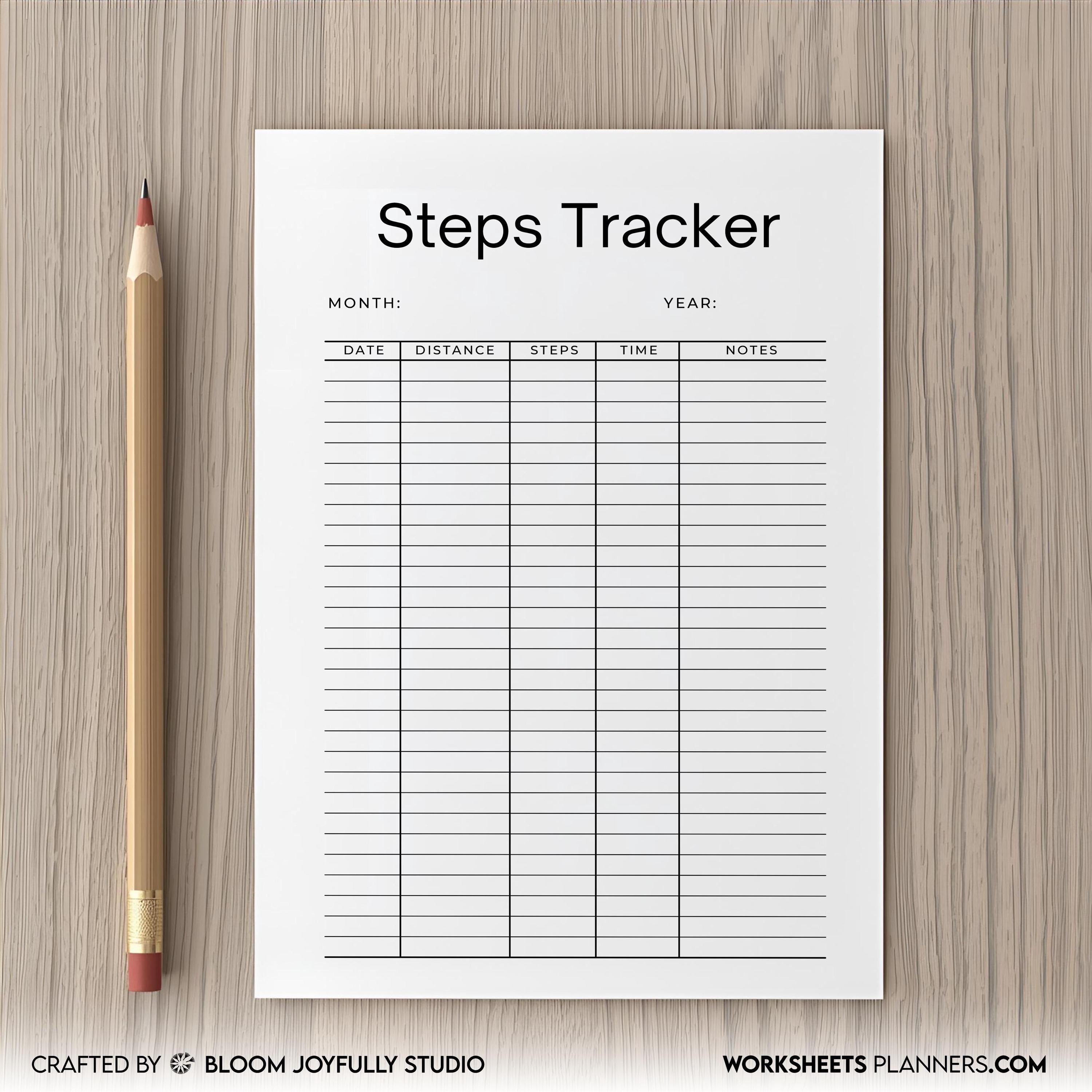 10K Step Tracker — Step Tracker PRINTABLE, Daily Walking Log, Fitness Planner PDF, Health Log, A4, A5, Lett... | Nutri Track printable