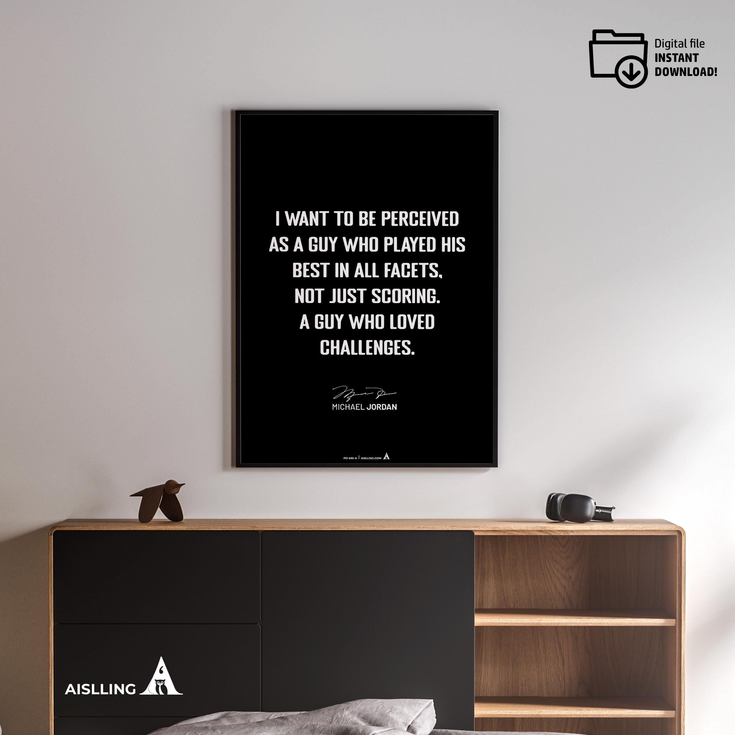 Athlete Quote — Michael Jordan Motivational Quote Art: Basketball Legend Printable (Digital Download) | Aislling printable