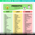 Digestive Health — Prebiotic Food List Printable, Gut Health Foods Chart, Prebiotic, Rich Foods Chart, Preb... | Nutri Track printable