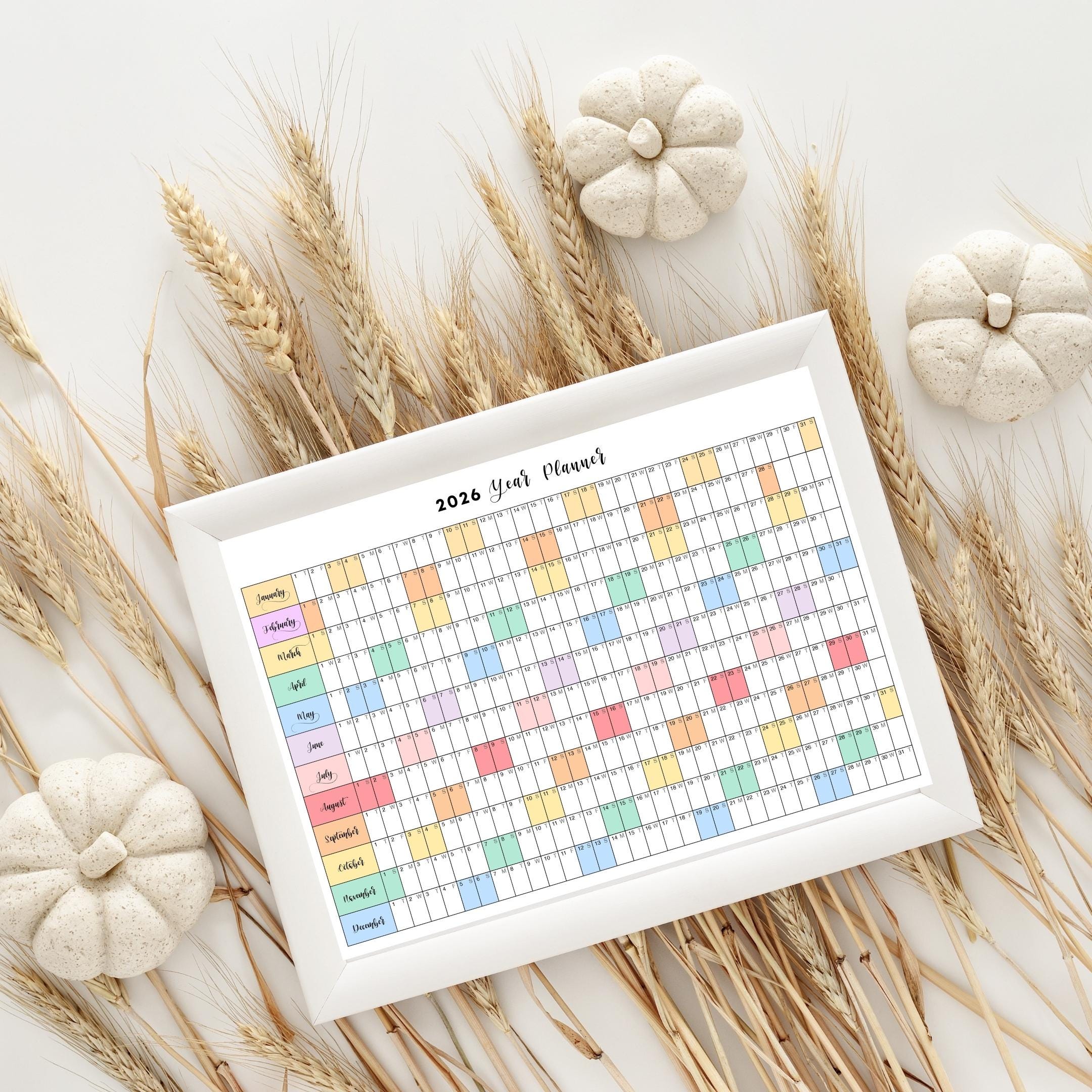 2026 Planner — 2026 PRINTABLE Wall Calendar, Dated Calendar, PDF, Different Sizes Available, Plan Your Day ... | Bloom Joyfully printable
