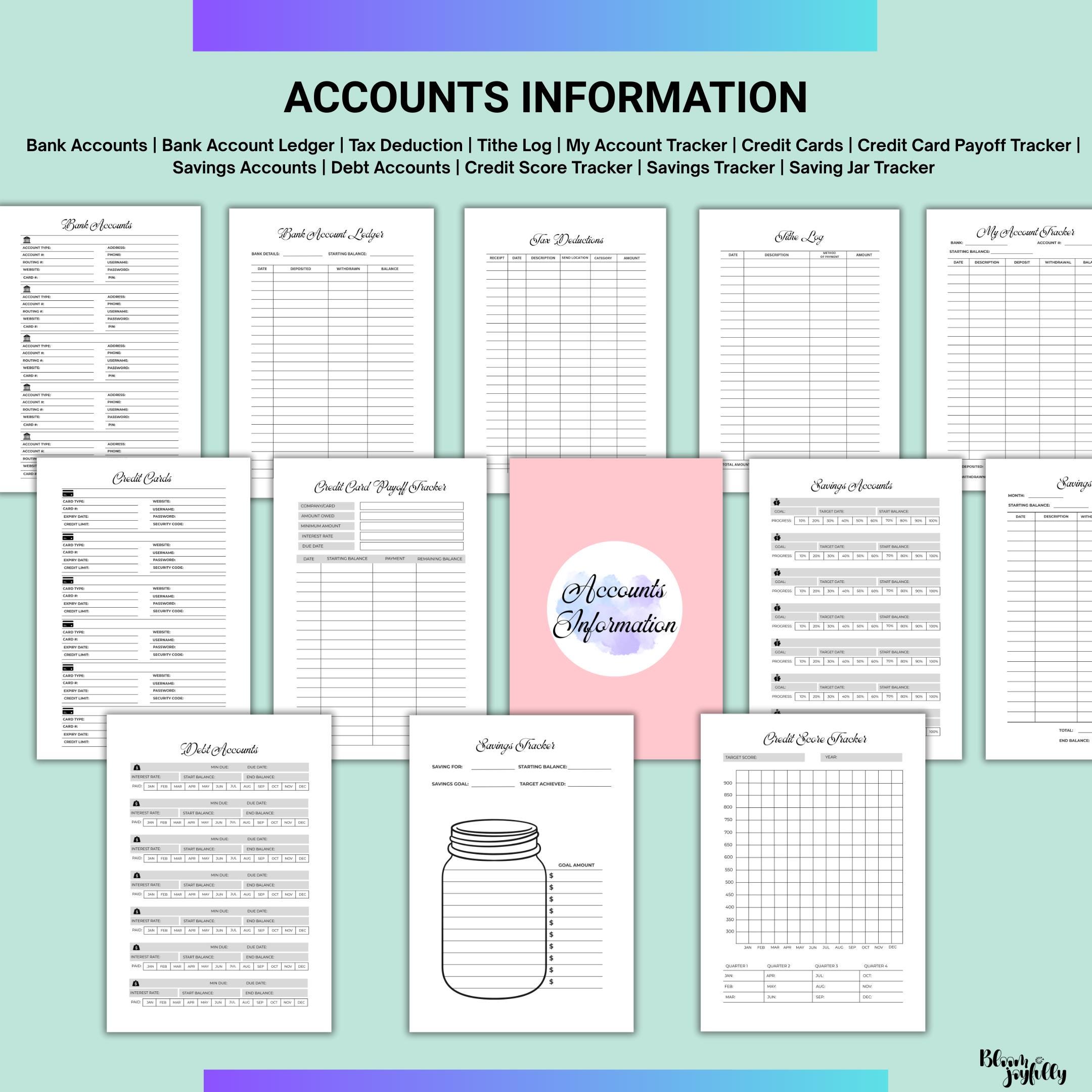 Bill Tracker — Budget Planner PRINTABLE, Financial Planner, Finance Tracker Bundle, Budget, Savings, Debt, ... | Bloom Joyfully printable