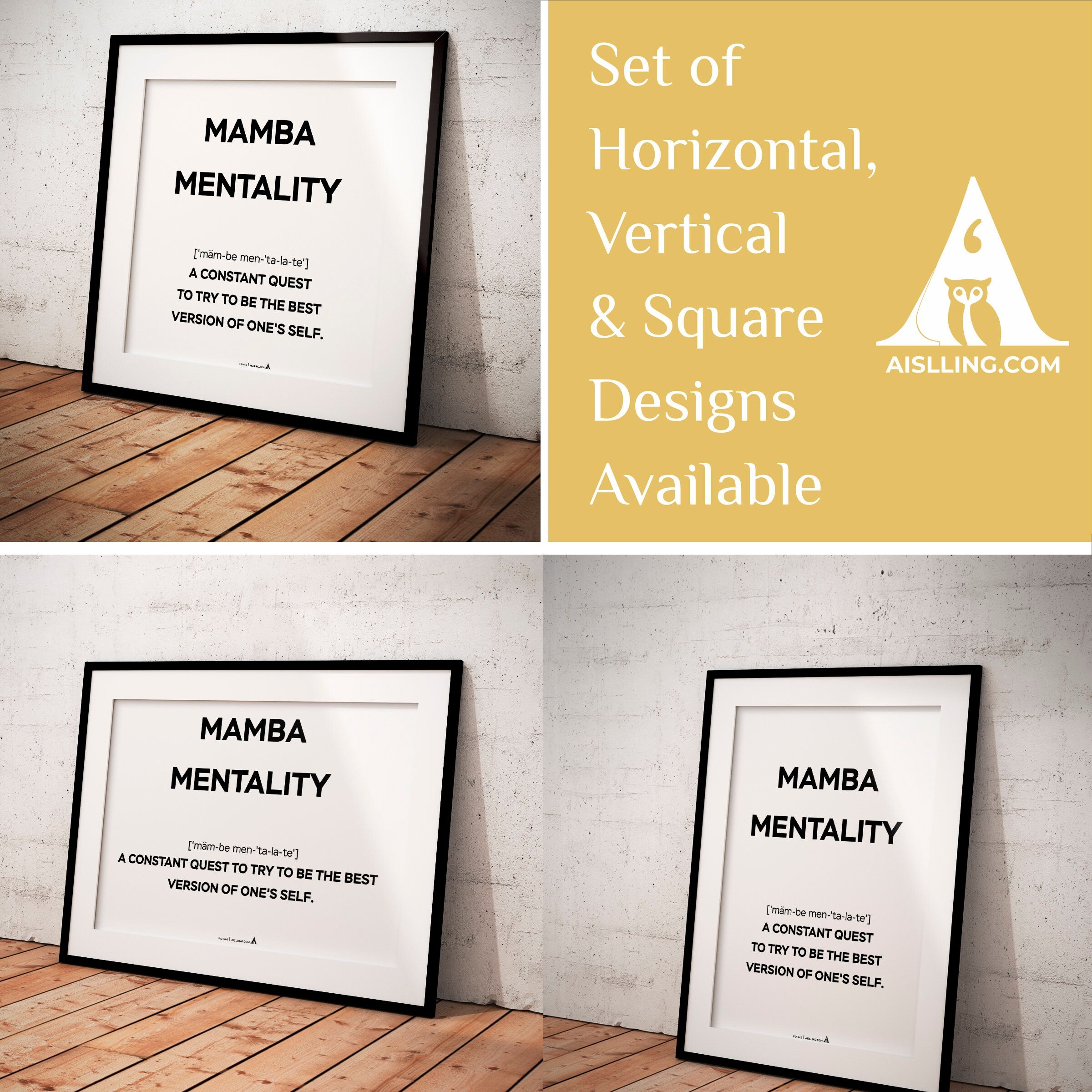 Aislling — Mamba Mentality Art Print, Kobe Bryant Inspirational Wall Decor, Motivational Quote Poster, Bask... | Aislling printable