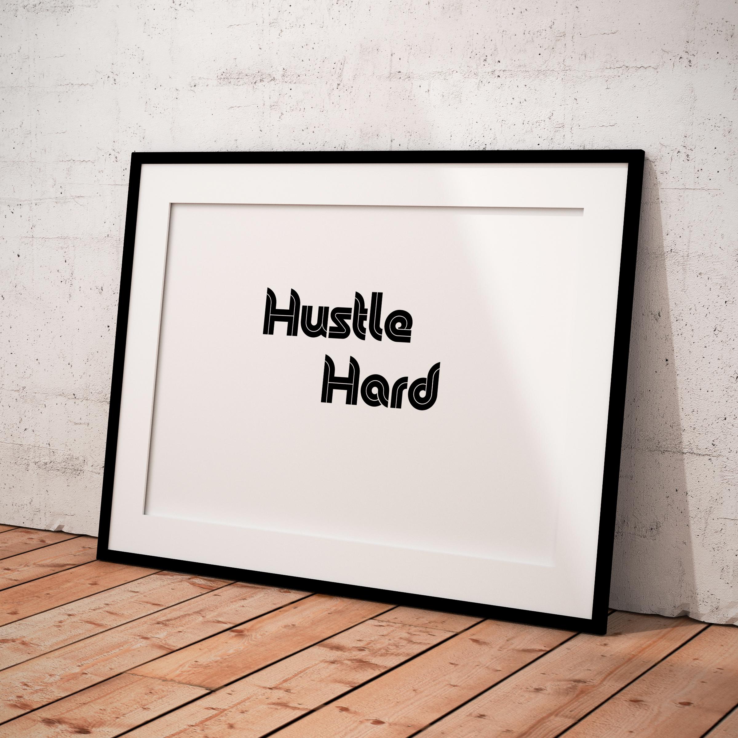 Boho Typography Wall — Hustle Hard Printable Wall Art, Motivational Quote Poster, Pastel Affirmation Print,... | Mindfulness printable
