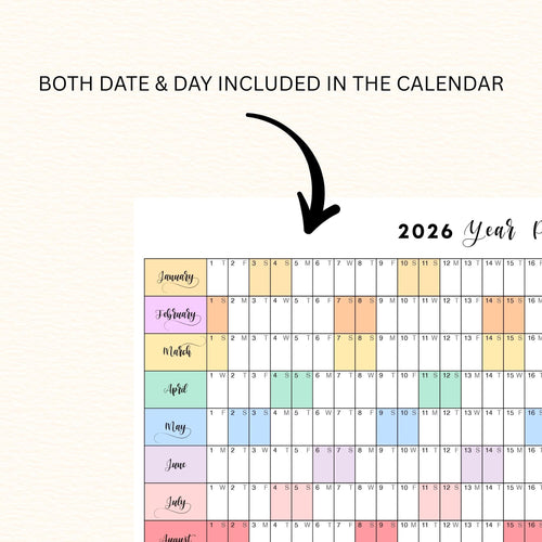 2026 Planner — 2026 PRINTABLE Wall Calendar, Dated Calendar, PDF, Different Sizes Available, Plan Your Day ... | Bloom Joyfully printable