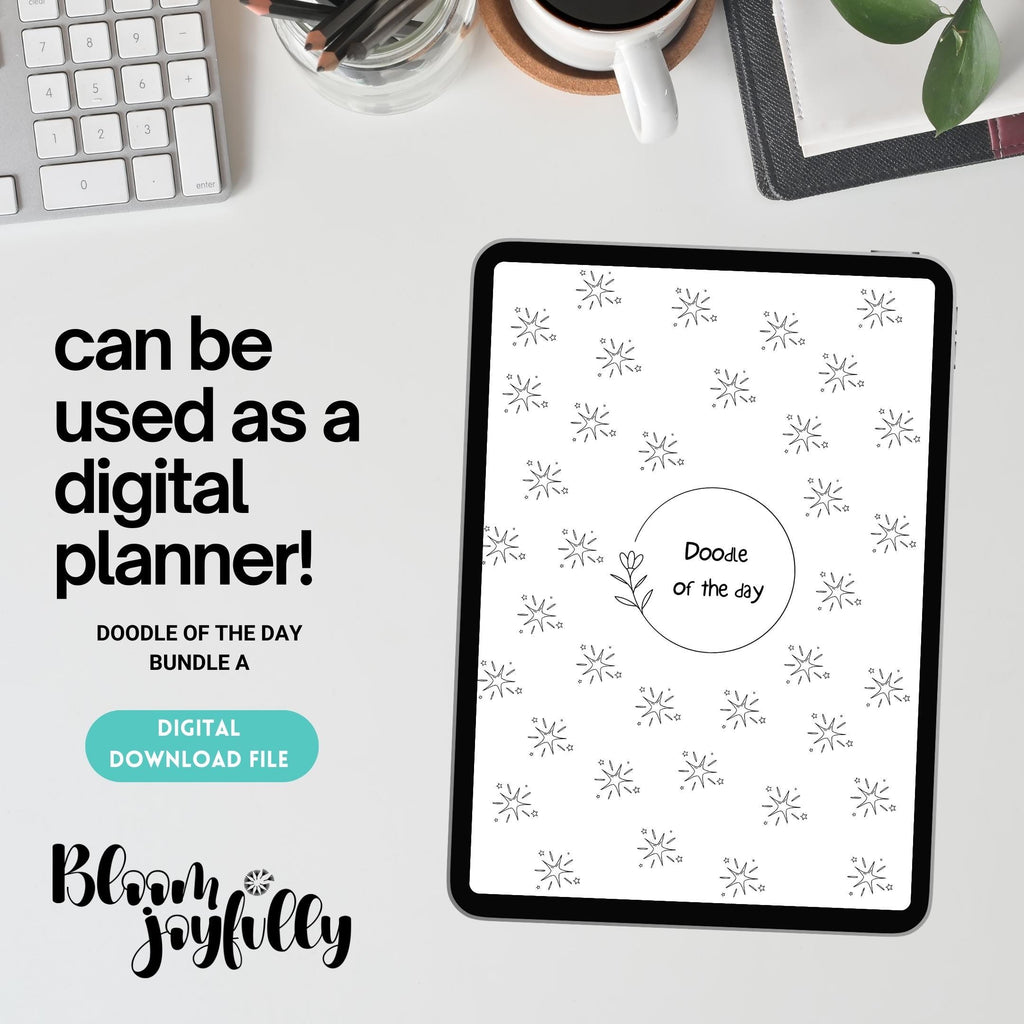 365 Days Drawing — DOODLE of the Day Bundle, Daily Doodle Journal, Creative Doodle of the Day, PRINTABLE Jo... | Mindfulness printable