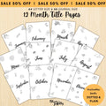 12 Month Cover Pages — 12 Month Title Page Bundle, Printable Monthly Planner Covers, PRINTABLE TITLE PAGE, ... | Bloom Joyfully printable