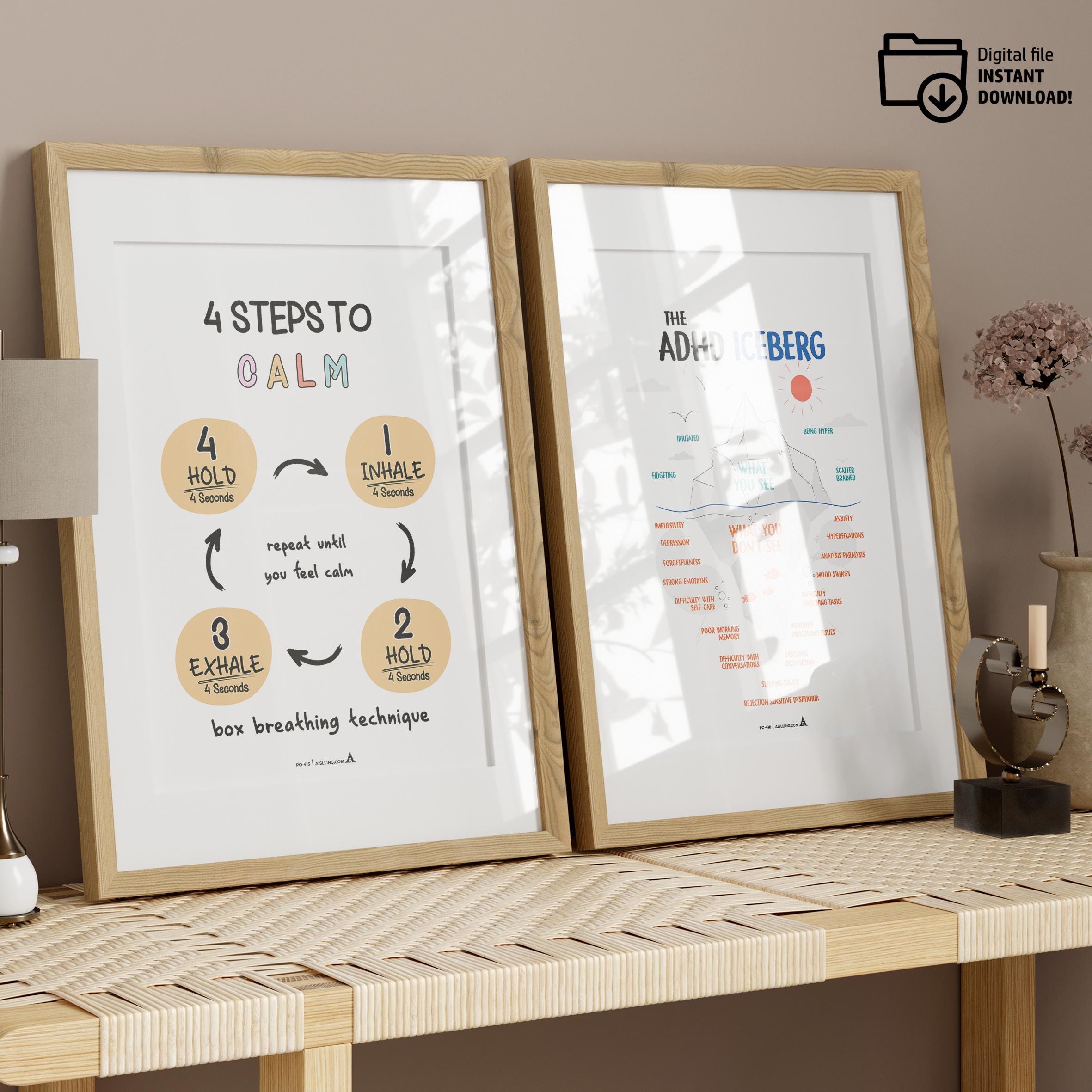 Aislling Design — counselor poster set of 6 counselor sign bundle counseling poster bundle gift for therapi... | Mindfulness printable