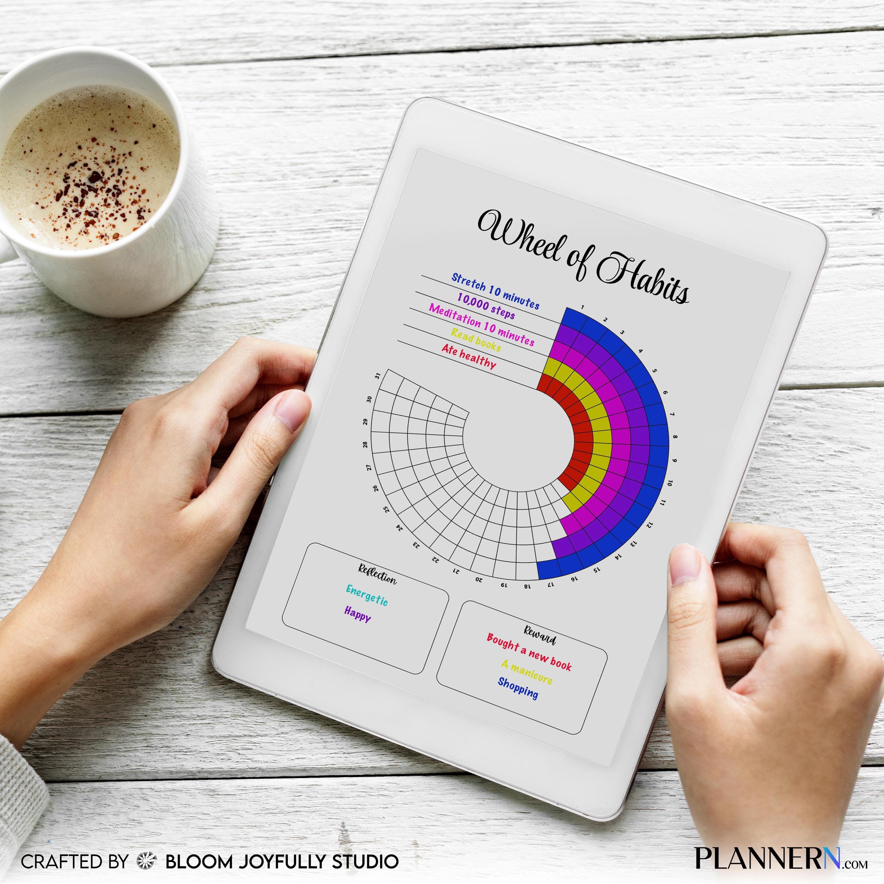 Build Better Habits — Wheel of Habits PRINTABLE, Goal Tracker, Daily & Monthly Habit Tracker, Habit Tracker... | Nutri Track printable