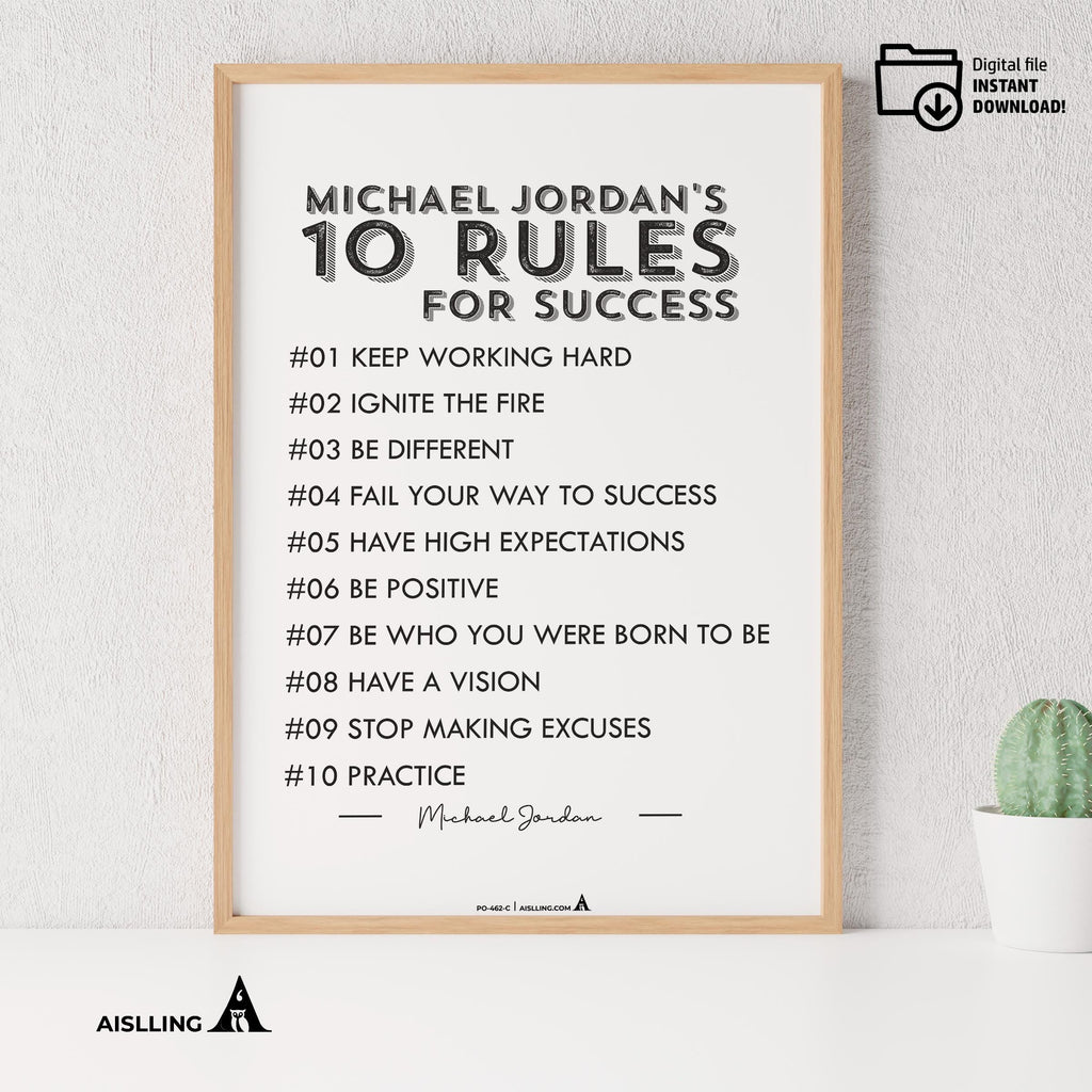 Aislling — Michael Jordan Quotes Digital Printable Wall Art Inspirational Quotes Jordan Mentality Poster Ba... | Aislling printable