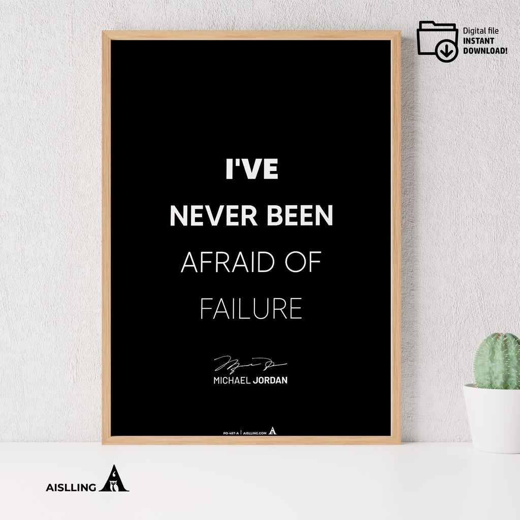 Athlete Wall Decor — Michael Jordan Motivational Quote Art: Basketball Sports Poster (Digital Download | Aislling printable