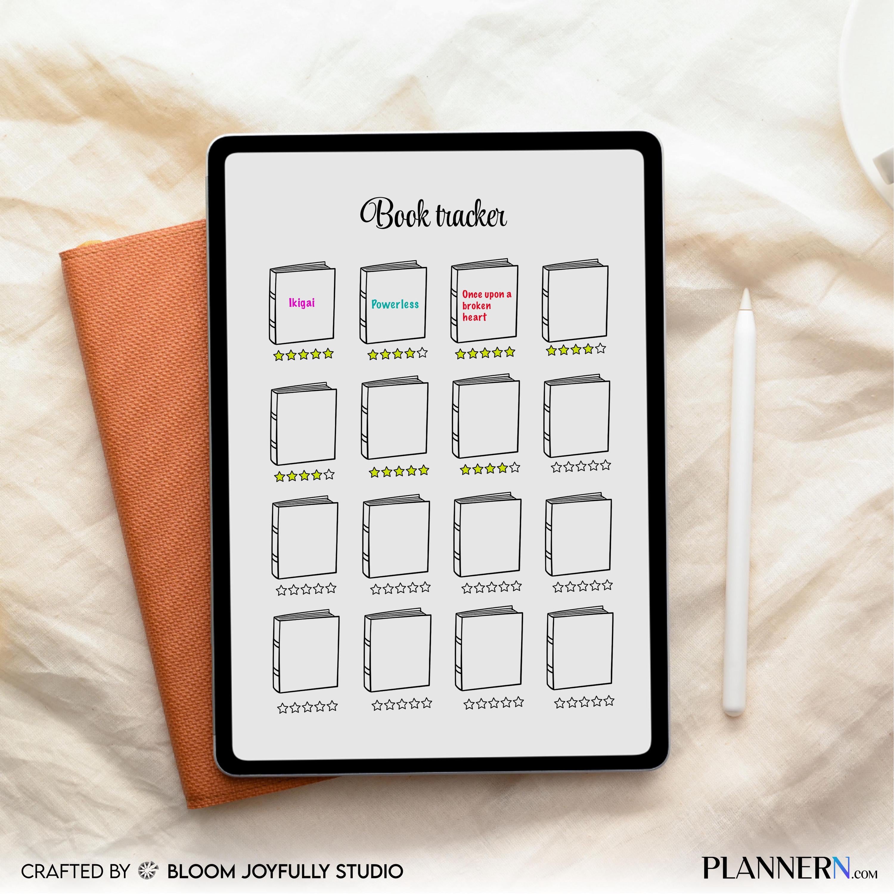 Aesthetic Planner — Book Tracker PRINTABLE, Reading Tracker, Reading Log, Habit Tracker, Book Journal, Read... | Bloom Joyfully printable